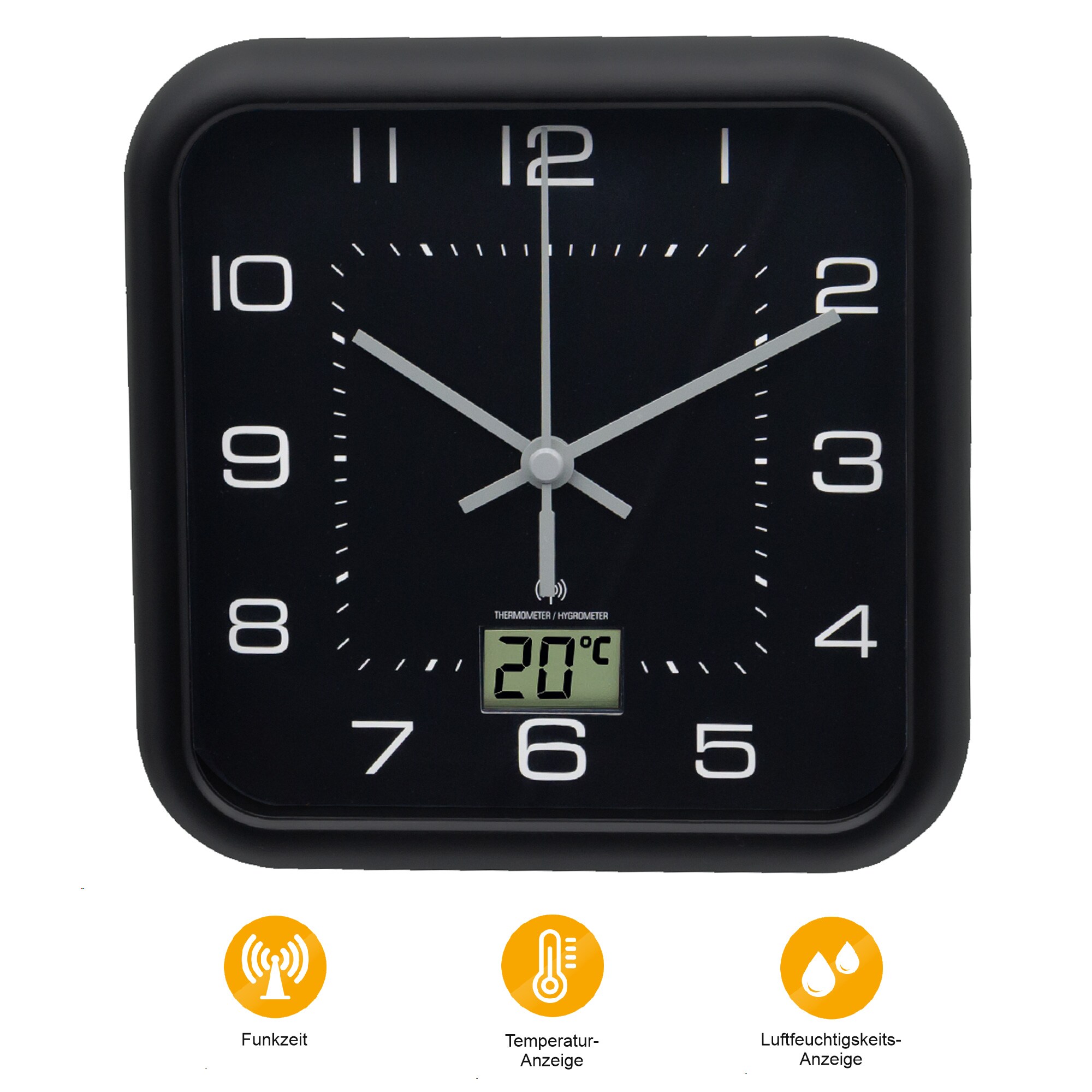 Miraval  Funk-Badezimmeruhr mit Saugn&auml;pfen Hygrometer Temperatur - Bild 1