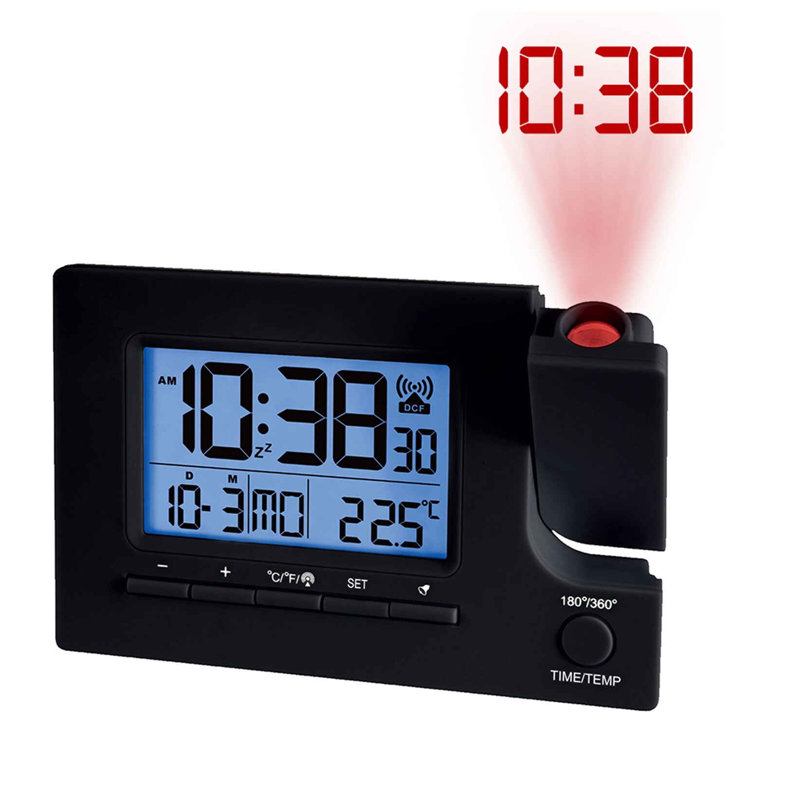 Miraval  Funk-Projektionswecker USB 2 Alarme Temperaturanzeige Datum | 04005197628682