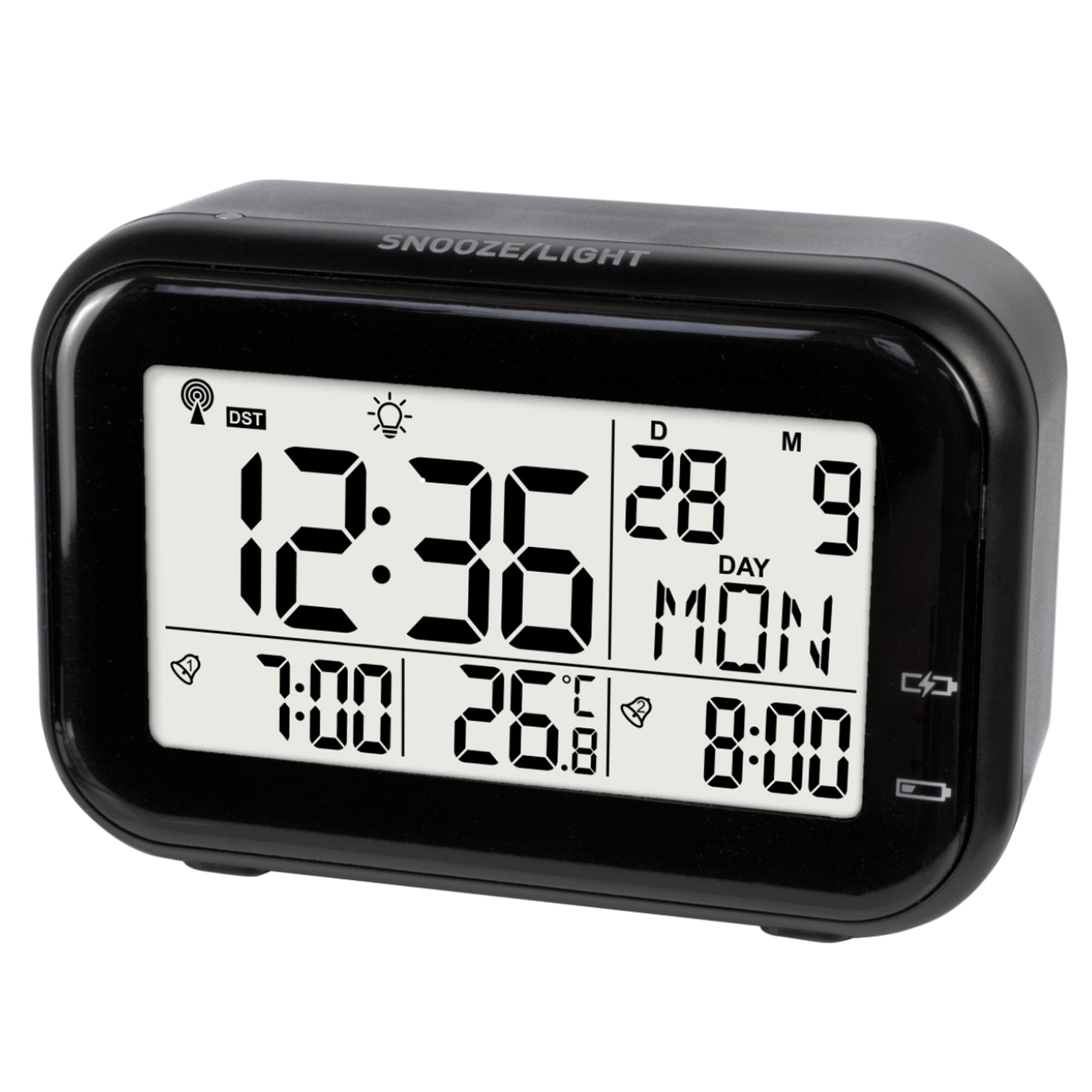 Miraval  Premium Design-Funkwecker mit Akku automatisches Nachtlicht - Bild 1