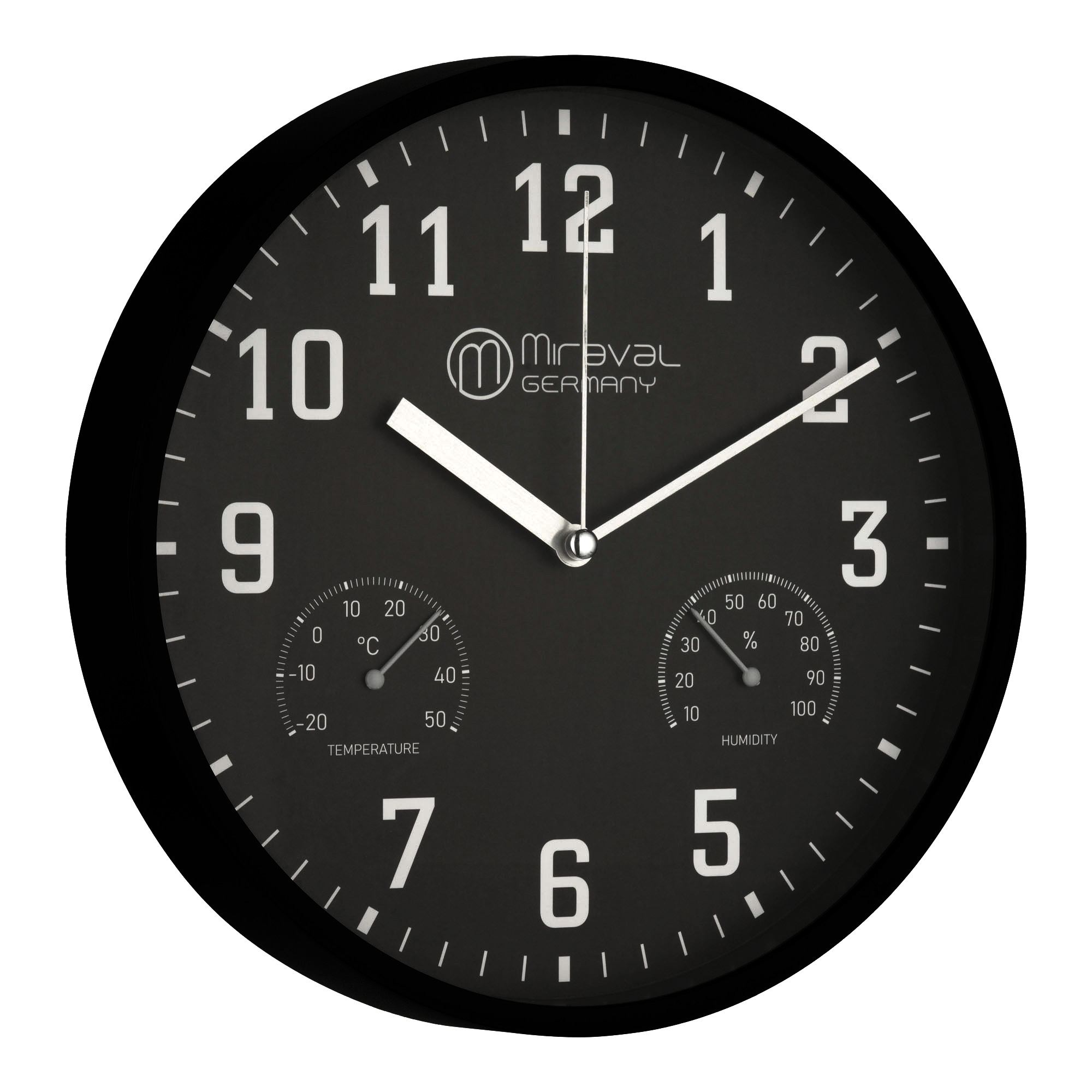 Miraval  Wanduhr Thermometer Hygrometer 250 mm Luftfeuchtigkeit Temperaturanzeige - Bild 1