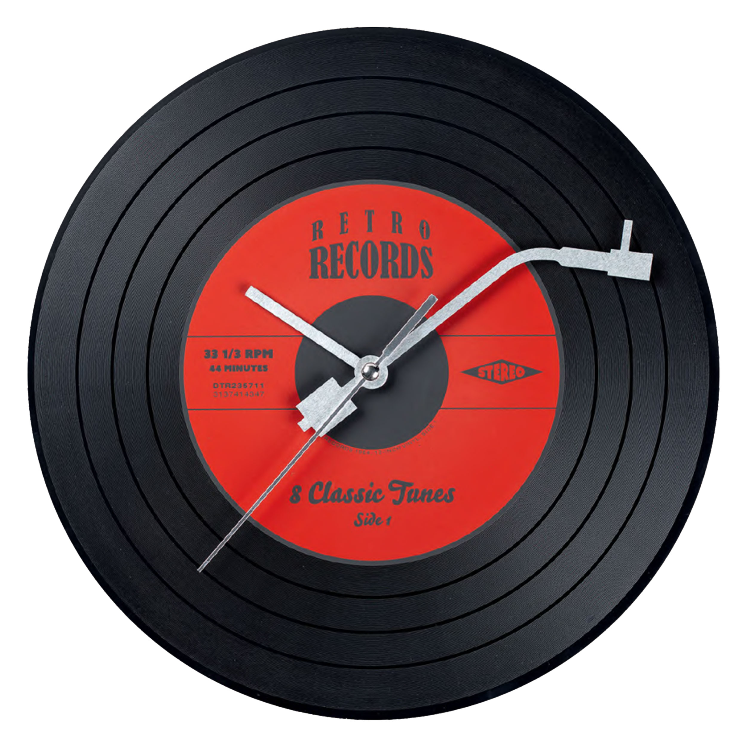 Miraval  Miraval Schallplattenuhr Wanduhr 30 cm ger&auml;uscharm - Bild 1