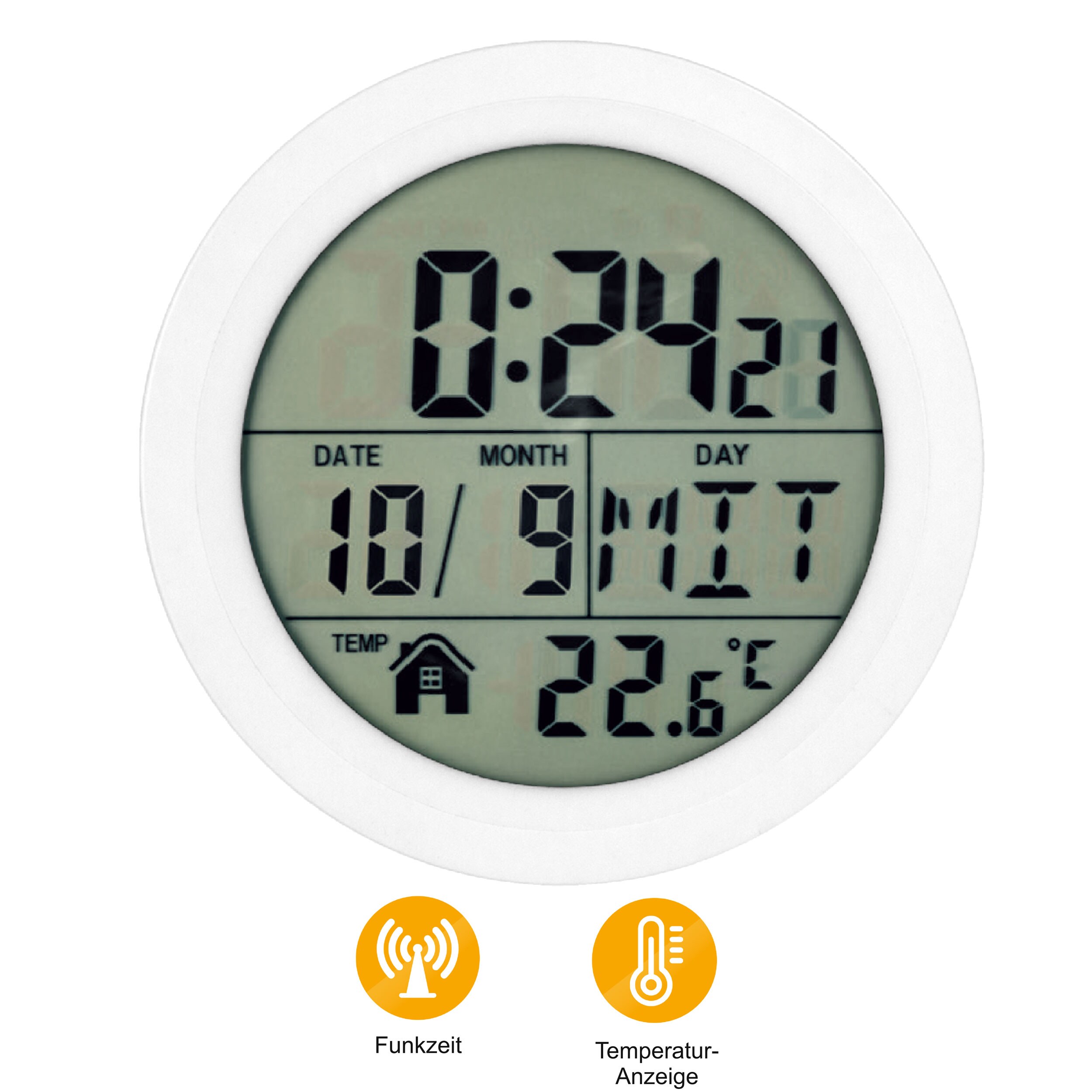 Miraval  Digitale Badezimmer-Funkuhr &ndash; Mit Saugn&auml;pfen & Standfu&szlig;, ideal f&uuml;r Feuchtr&auml;ume - Bild 1