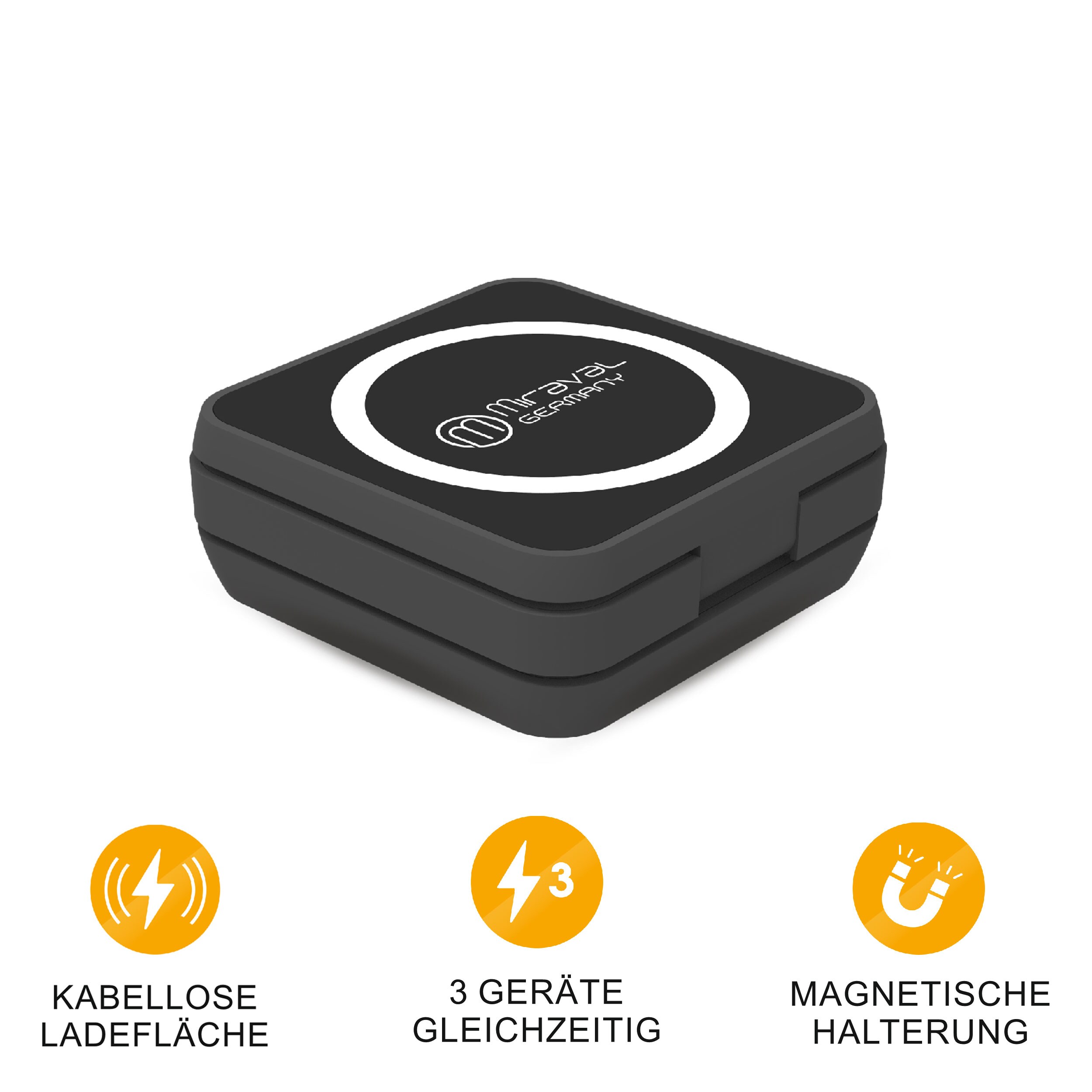 Miraval  Miraval faltbare 3 in1 Ladestation f&uuml;r kabelloses Laden, induktive Ladestation - Bild 1
