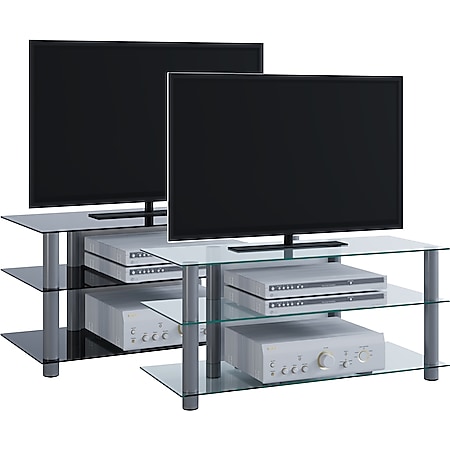 VCM TV Möbel Sideboard Fernsehschrank Rack Fernseh Board Alu Glas Tisch Netasa - Bild 1