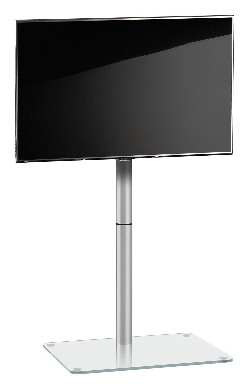 VCM TV Standfuß schwenkbar mit Zwischenboden   Aluminium Ständer für Fernseher 26-70 Zoll bis 40 kg   ESG-Sicherheitsglas   Maße ca. H. 100 x B. 60 x T. 45 cm   bis VESA 400×400   TV Möbel Alani | 04051814368110