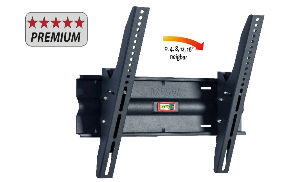 VCM Universal TV Wandhalterung 22-40 Zoll bis 35 kg   bis 16 Grad neigbar kippbar   VESA bis max. 400×400   Halter Fernsehhalter mit Wasserwaage   Fernseh Halterung WN110 | 04012246178227