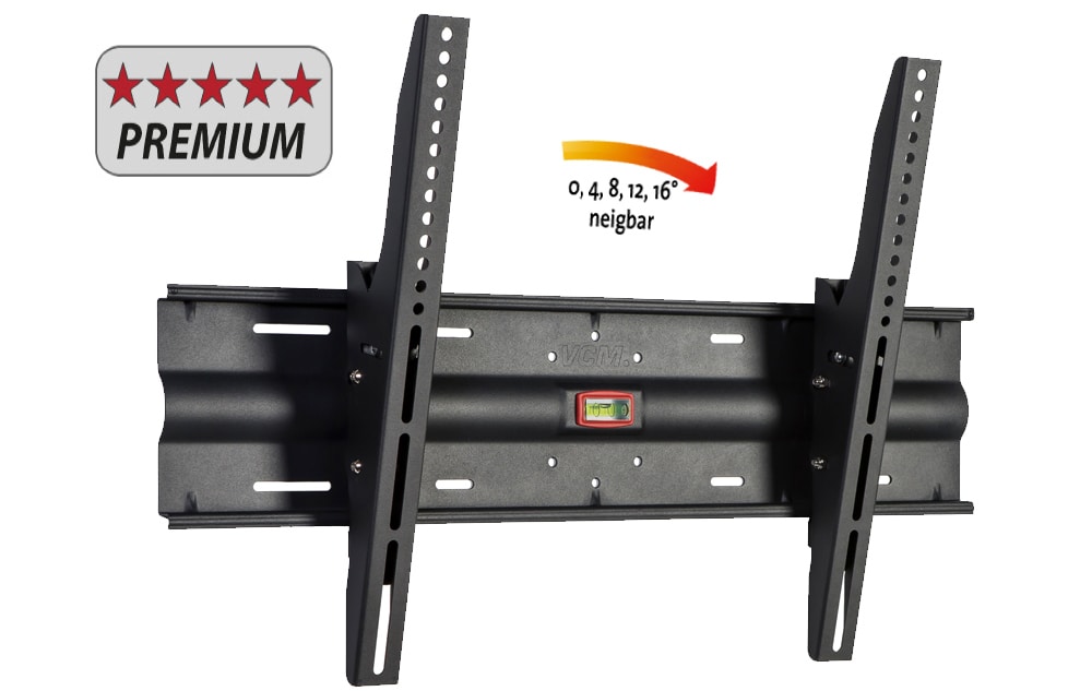 VCM Universal TV Wandhalterung 32-70 Zoll bis 45 kg | bis 16 Grad neigbar kippbar | VESA bis max. 600x400 | Halter Fernsehhalter mit Wasserwaage | Fernseh Halterung WN120 - Bild 1