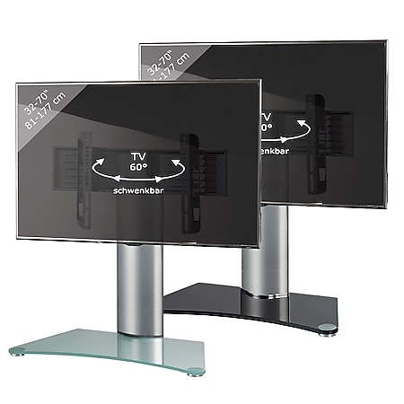 VCM Universal TV VESA Standfuß Aufsatz Erhöhung Alu Fernseh Ständer Glas WindoxaMaxi - Bild 1