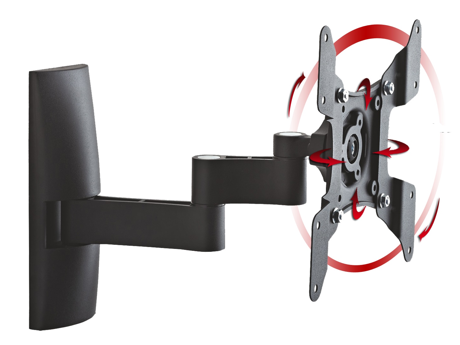VCM Universal TV Wandhalterung 15-40 Zoll bis 15 kg | um 15 Grad neigbar kippbar | 90 Grad schwenkbar | 360 drehbar ausziehbar | VESA bis max. 200x200 | Halter Fernsehhalter | Fernseh Halterung TS3 - Bild 1