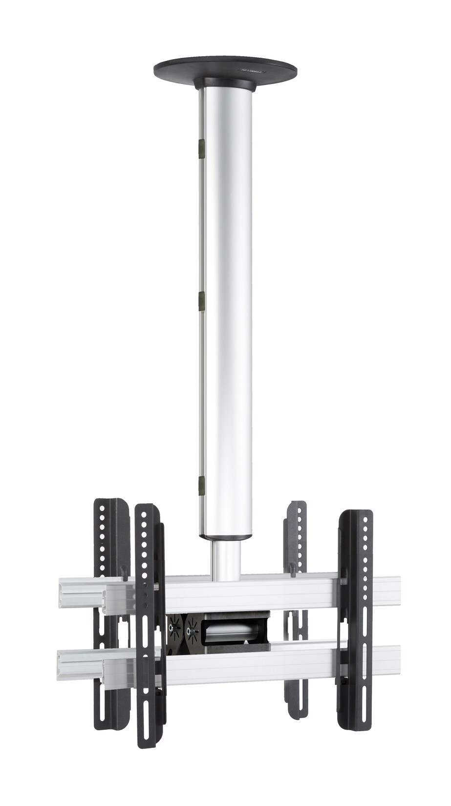 VCM Universal TV Deckenhalterung für 2x TVs   26-40 Zoll bis 50 kg   bis VESA bis 400×300   höhverstelbar 74-130 cm   TV Halterung 360 Grad schwenkbar drehbar und 15 Grad neigbar   Fernseher Halter – CM3 | 04051814356711