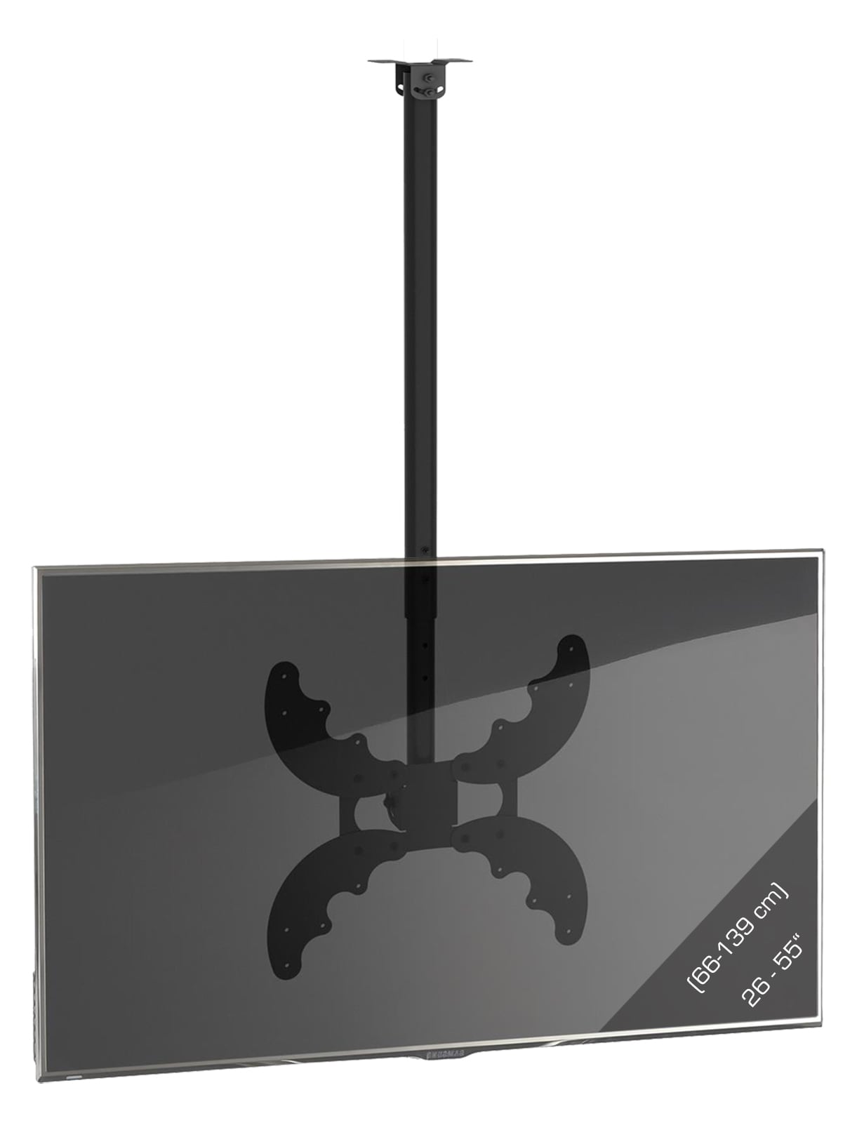 VCM Universal TV Deckenhalterung f&uuml;r 26-55 Zoll bis 40 kg | bis VESA bis 400x400 | h&ouml;hverstelbar 52-70 cm | TV Halterung 360 Grad schwenkbar drehbar und 15 Grad neigbar | Fernseher Halter - B-DX 400 - Bild 1