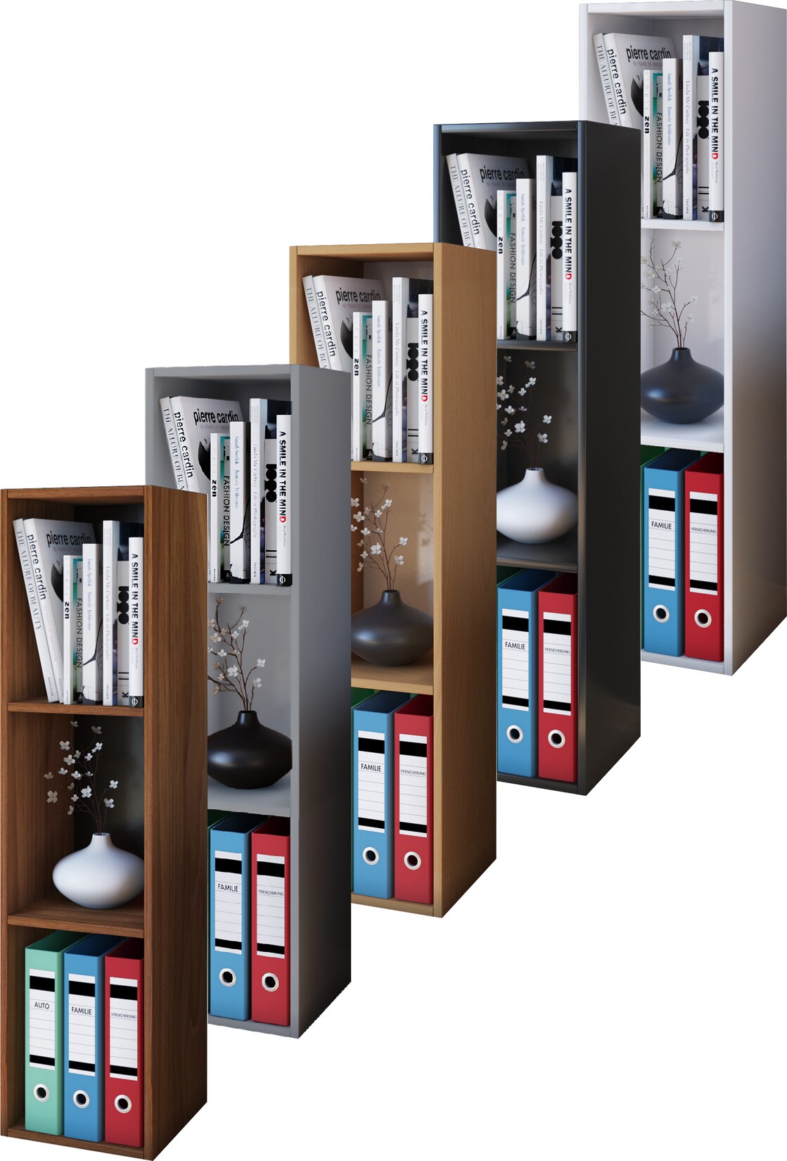 VCM Holzregal stehend platzsparendes Regal Maße: H. 107 x B. 34 x T. 30 cm Elegantes Regal stehend Aufbewahrungsregal Bücherregal - Mendas