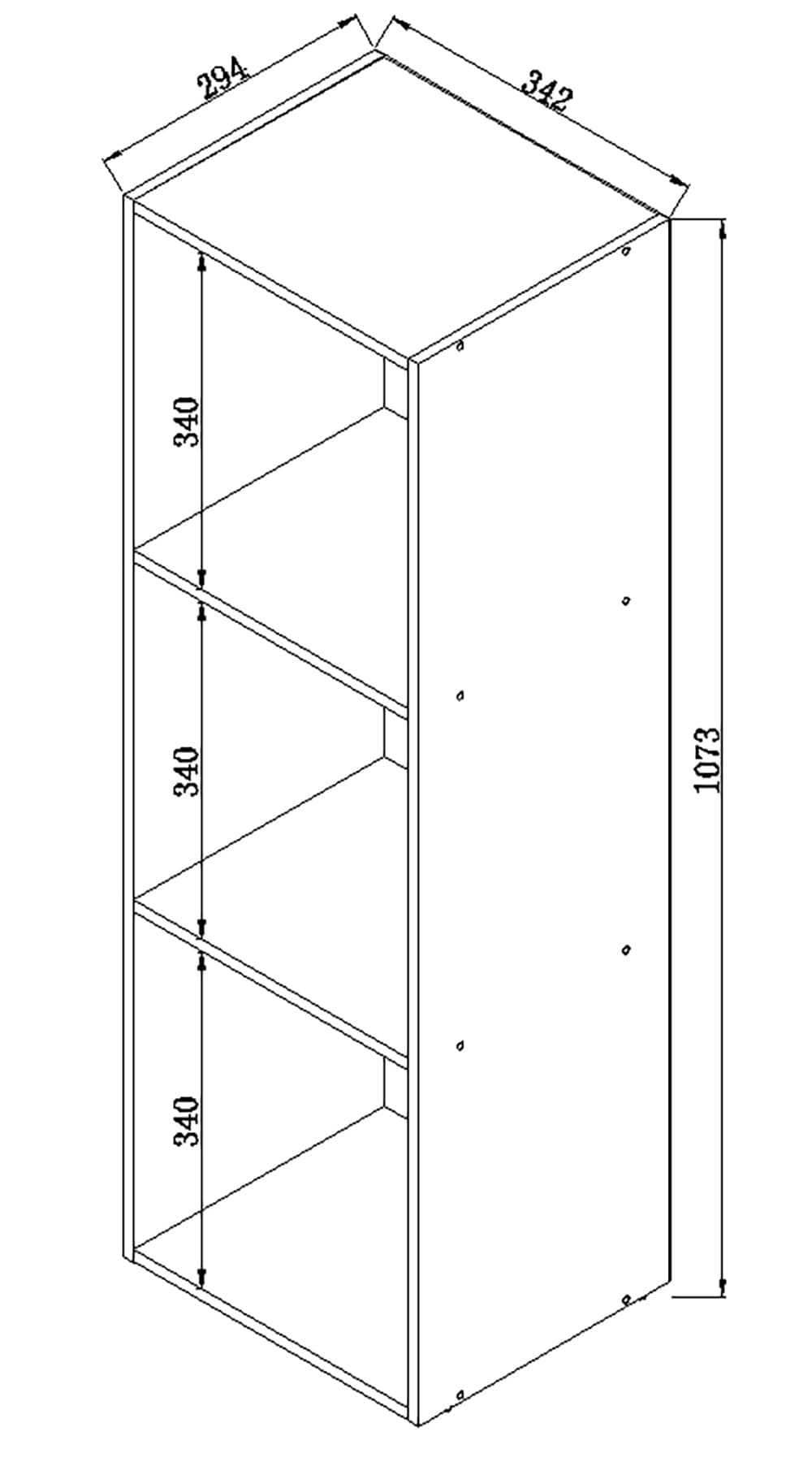 VCM Holzregal Stehend, Grau - 107 X 34 X 30 Cm, Platzsparendes Büroregal Mit 3 Fächern, Ideal Für Akten & Ordner