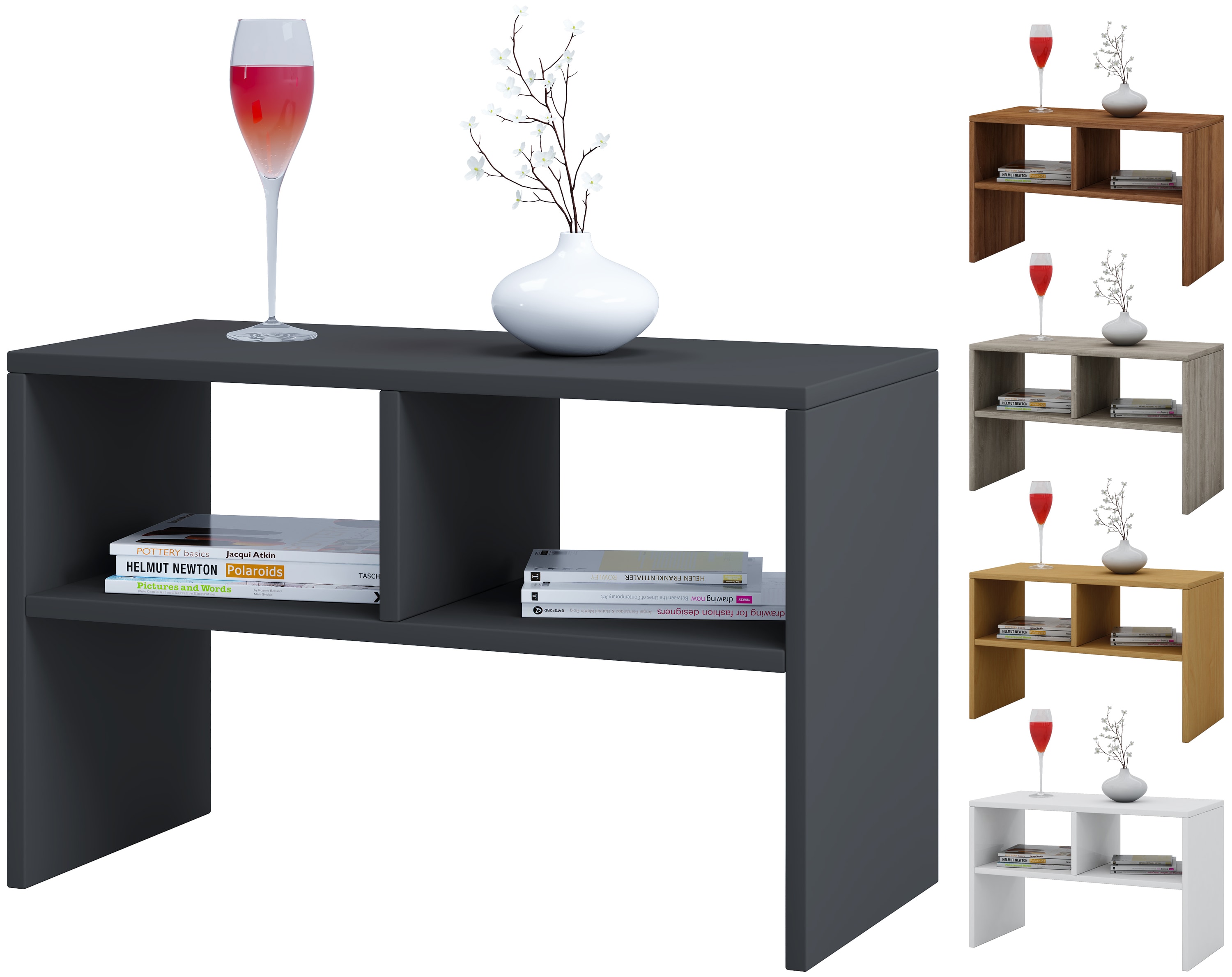 VCM Holz Beistelltisch | Couchtisch schlicht | Ma&szlig;e ca. H. 40 x B. 63 x T. 30 cm | Wohnzimmertisch | Kaffeetisch - Nachto S - Bild 1