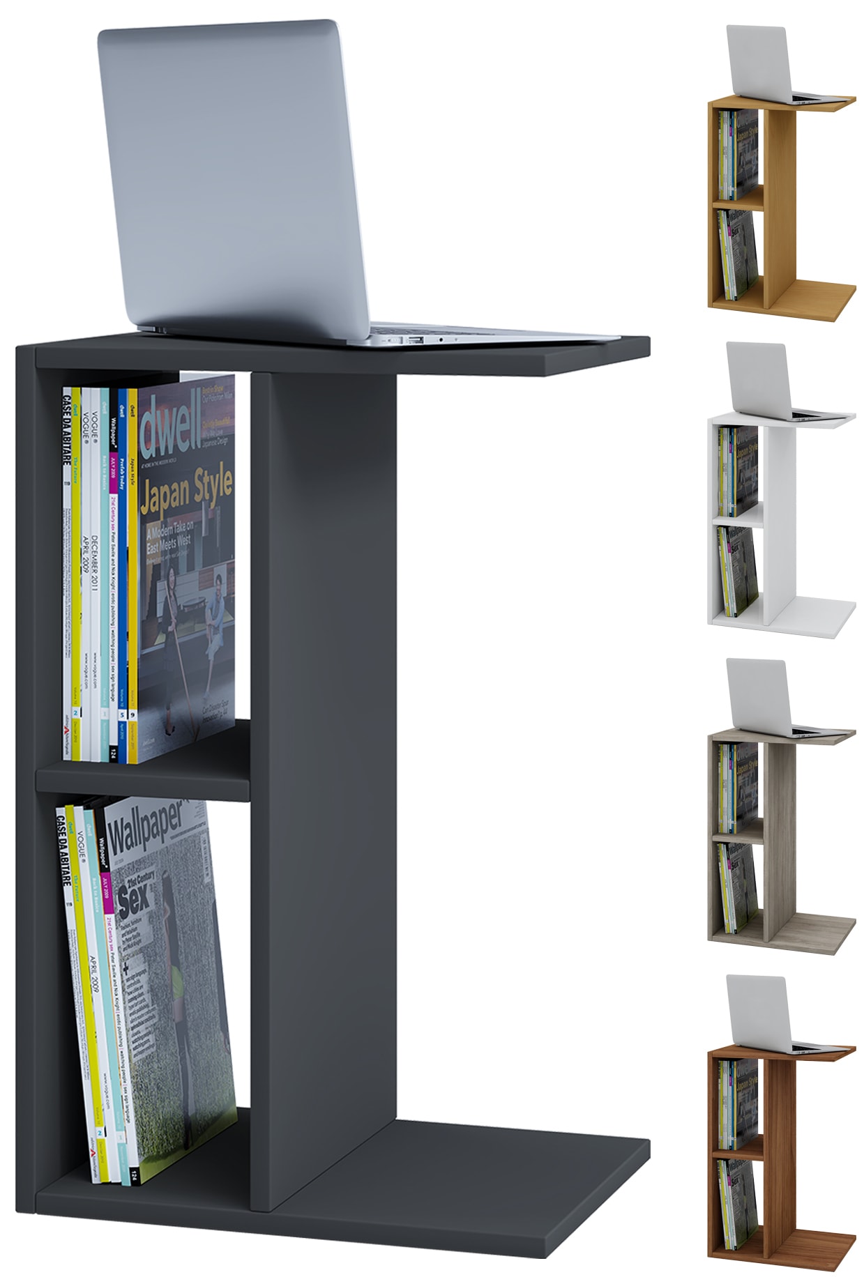 VCM Holz Beistelltisch | Couchtisch schlicht | Ma&szlig;e ca. H. 63 x B. 40 x T. 30 cm | Wohnzimmertisch | Kaffeetisch - Nachto - Bild 1