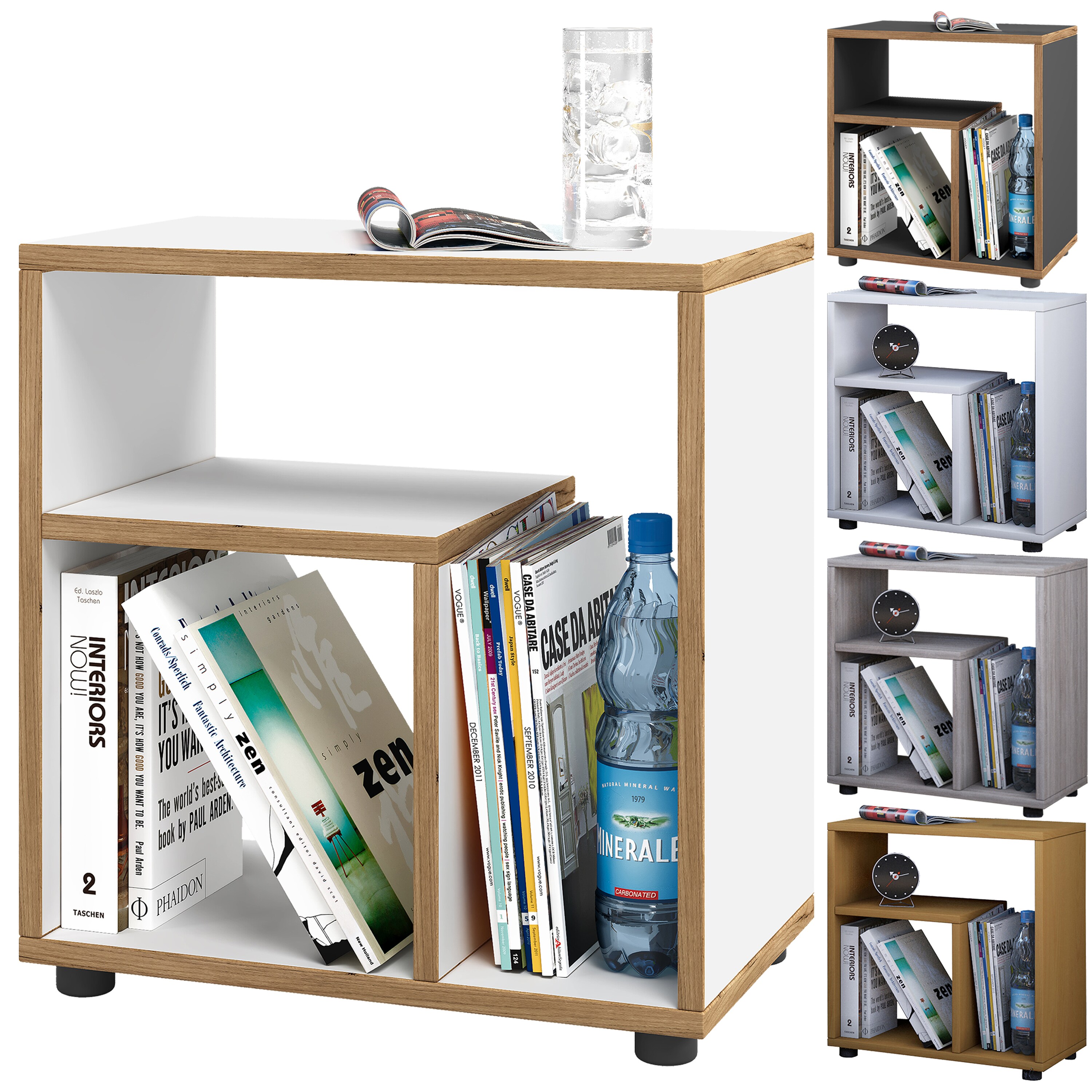 VCM Holz Beistelltisch | Couchtisch schlicht | Ma&szlig;e H. 55 x B. 50 x T. 30 cm | Nachttisch | Kaffeetisch - Zeito - Bild 1