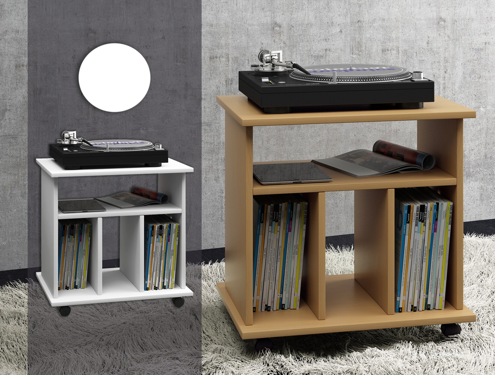 VCM Holz Beistelltisch   Couchtisch schlicht   Sofatisch Rollen   Maße ca. H. 59 x B. 60 x T. 45 cm   rollbar Kaffeetisch – Tabina | 04051814347665