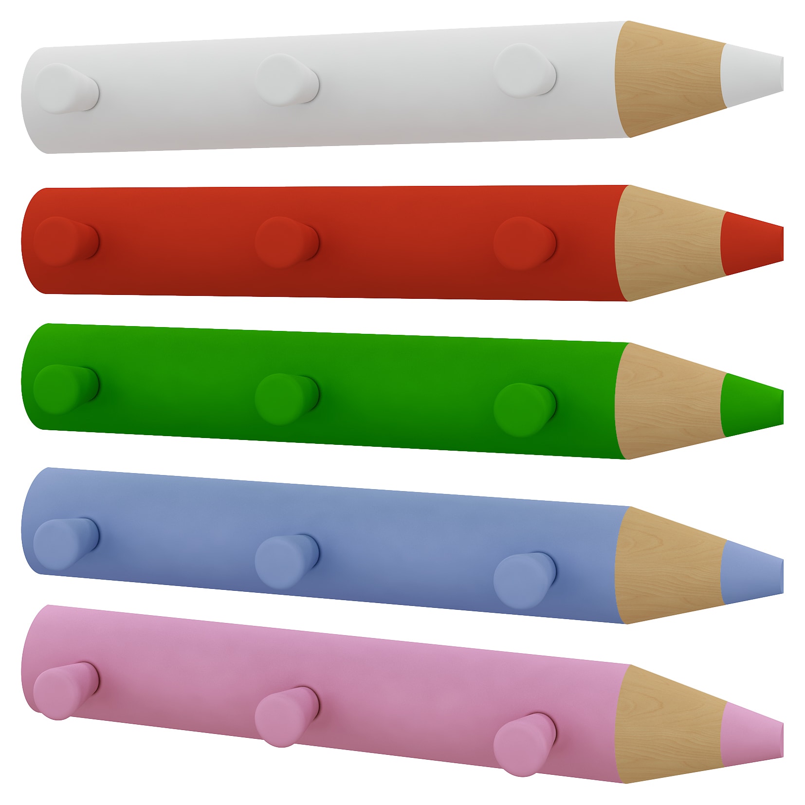 VCM Hakenleiste | beliebig erweiterbar | 3 Haken | Ma&szlig;e ca. H. 5 x B. 37 x T. 6 cm | Garderobenleiste | Wandpaneel f&uuml;r den Flur | Wandgarderobe - Stifto - Bild 1