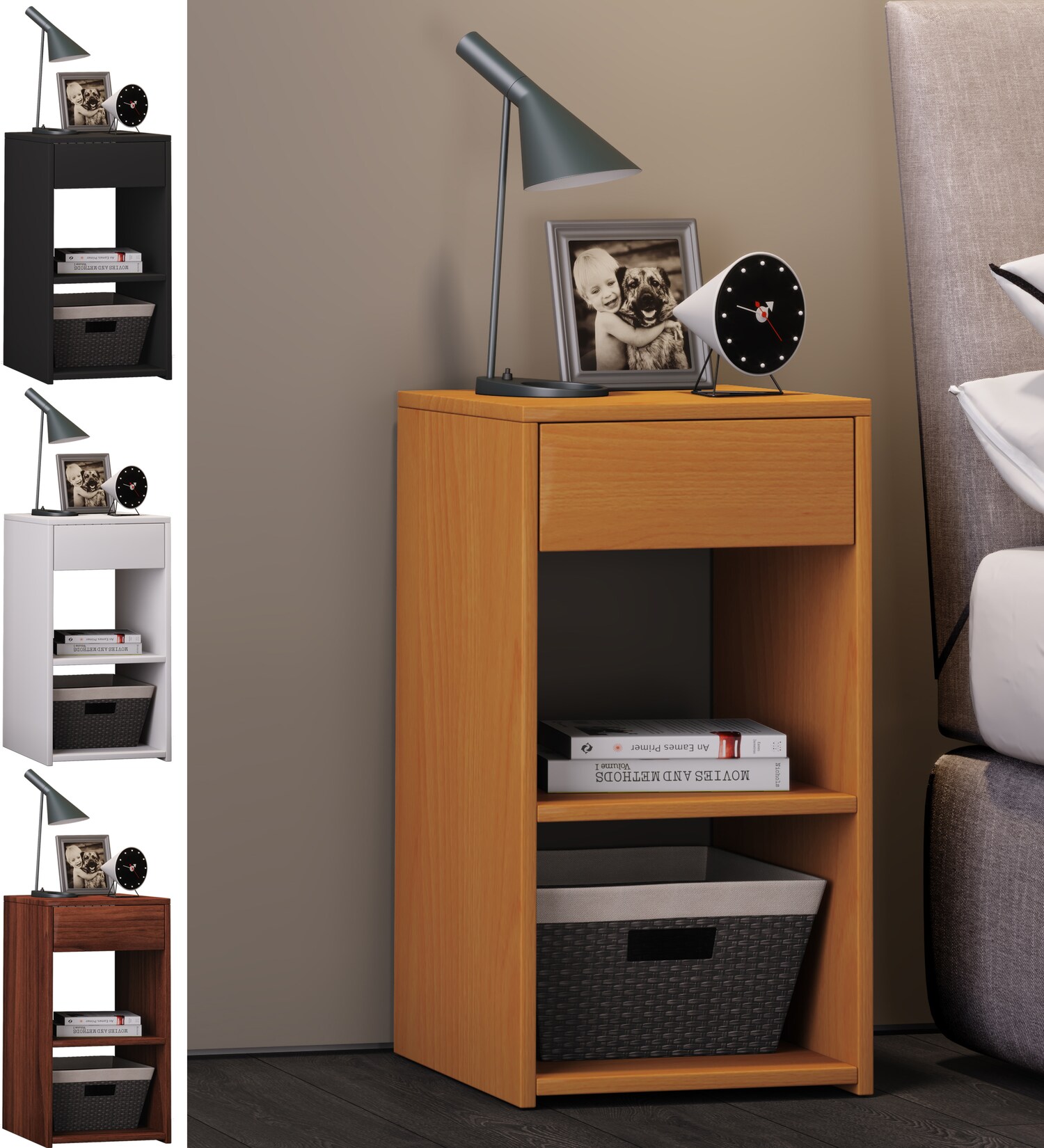 VCM Nachtschrank   Beistelltisch   Nachttisch   Maße ca. H. 65 x B. 35 x T. 35 cm – Sledo Maxi | 04051814362675