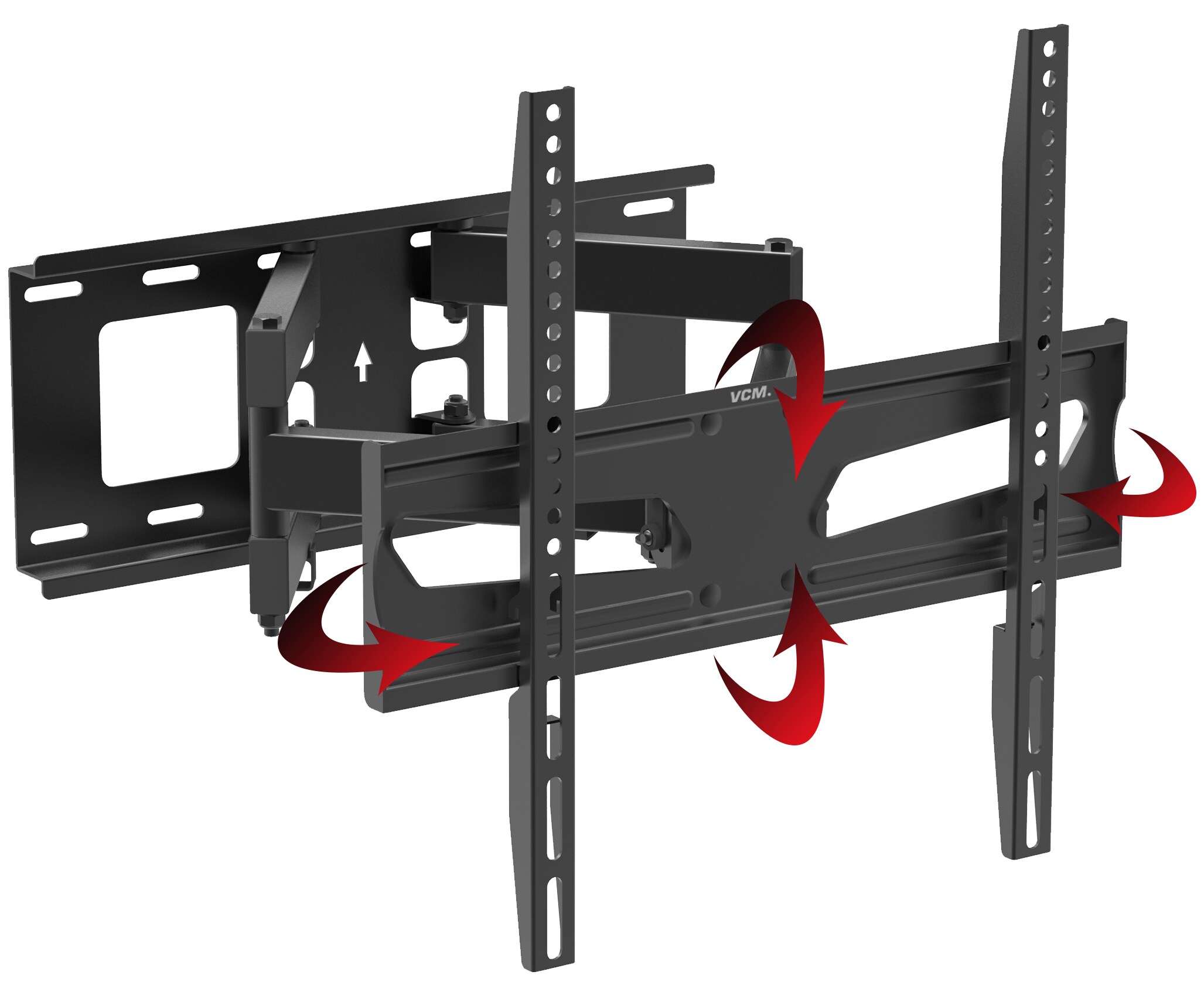VCM Universal TV Wandhalterung 32-55 Zoll bis 25 kg | 15 Grad neigbar kippbar | 60 Grad schwenkbar | ausziehbar | VESA bis max. 400x400 | Halter Fernsehhalter mit Wasserwaage | Fernseh Halterung B-NS400 - Bild 1