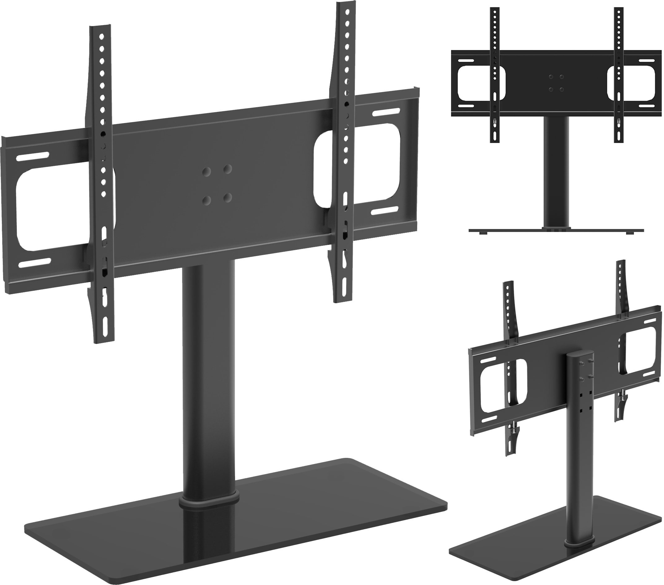 VCM TV Standfu&szlig; Aufsatz Erh&ouml;hung | 32-70 Zoll bis 30 kg | VESA max. 600x400 | Fernseh St&auml;nder aus hochwertigem Stahl | Ma&szlig;e ca. H. 67 x B. 66 x T. 25 cm | Fernsehstand B-TTS-600 - Bild 1