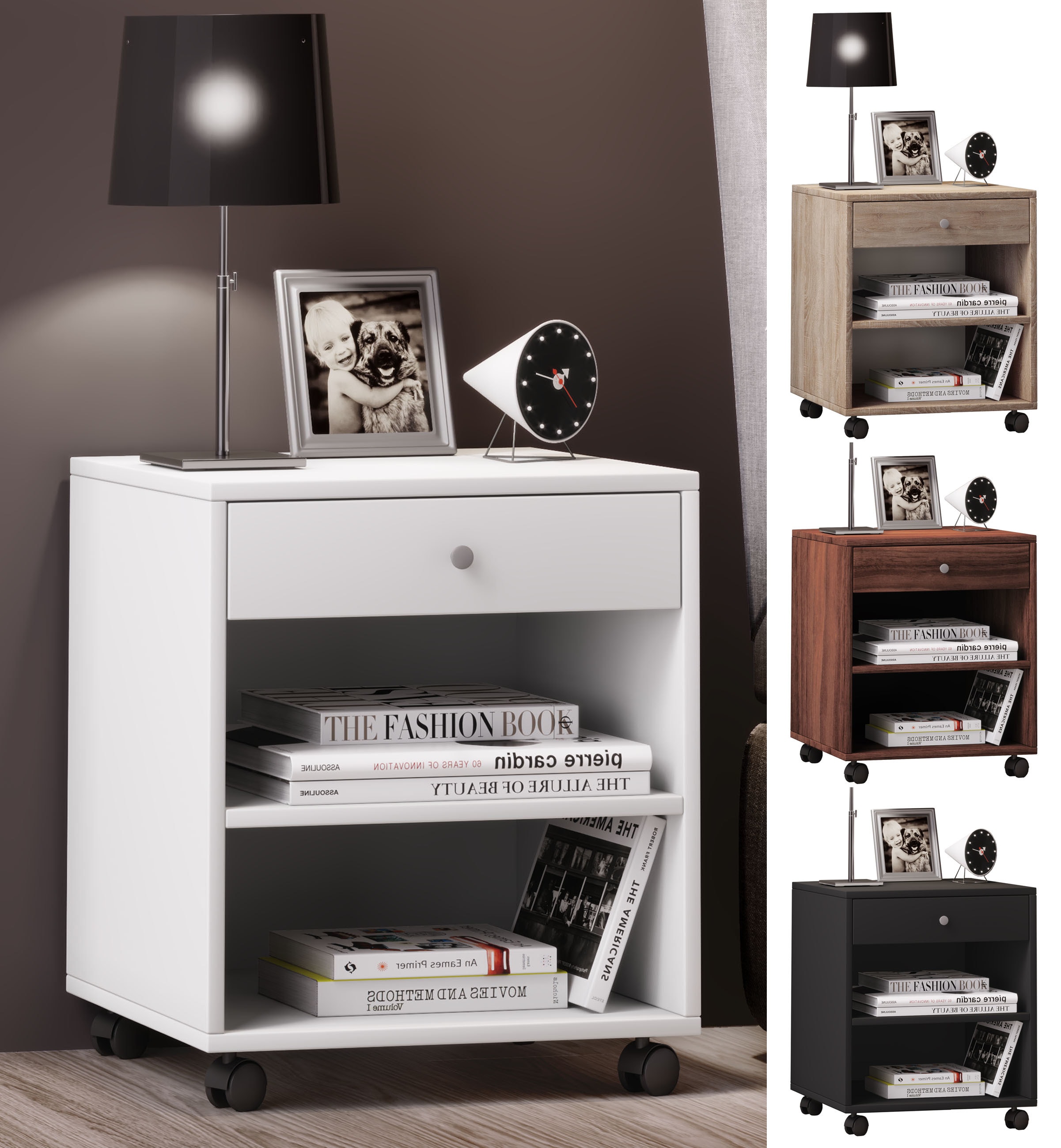 VCM Rollbarer Nachtschrank Rolda - Bild 1