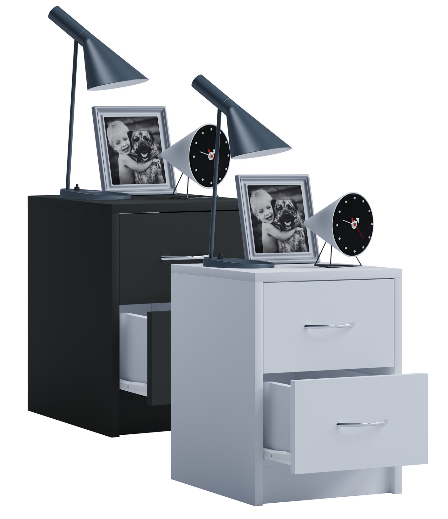 VCM Nachtschrank   Beistelltisch   Nachttisch   Maße ca. 40 x B. 35 x T. 35 cm – Boxal Mini | 04051814371882