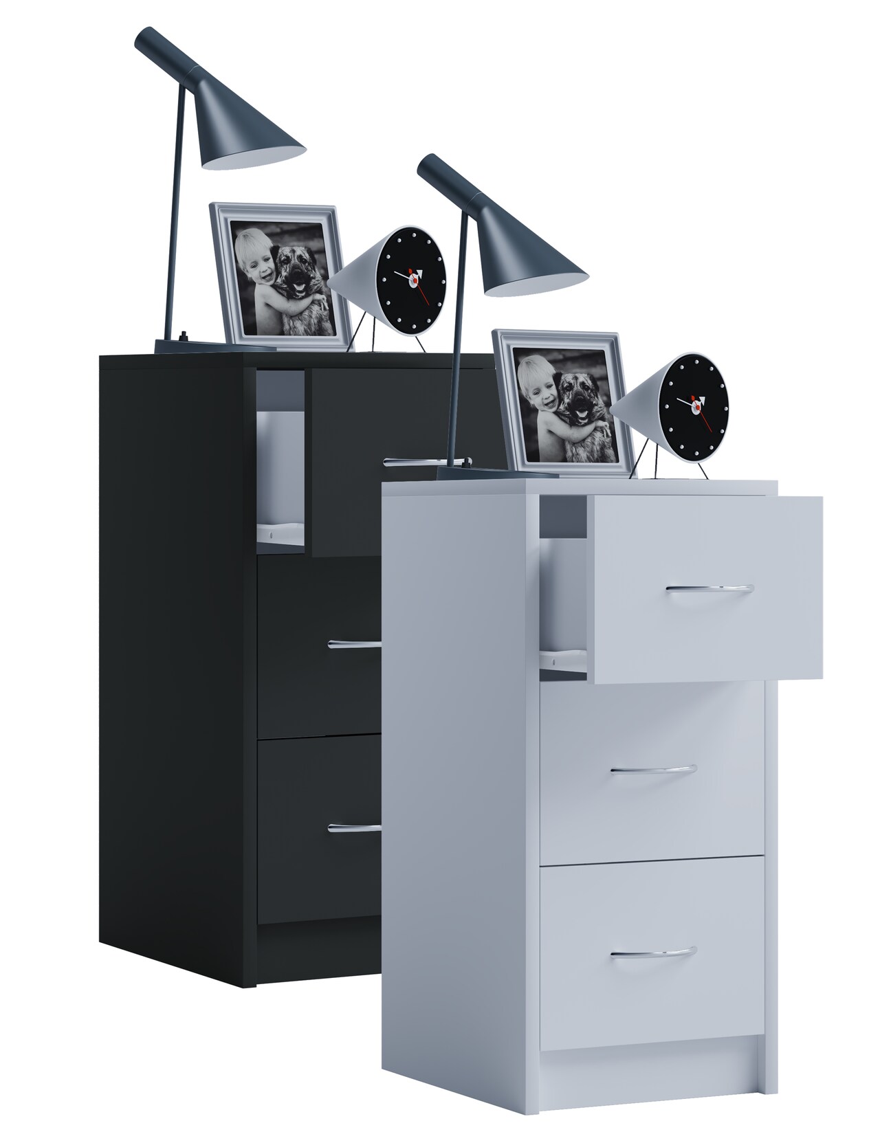 VCM Nachtschrank   Beistelltisch   Nachttisch   Maße ca. H. 65 x B. 33 x T. 35 cm – Boxal Maxi | 04051814371912