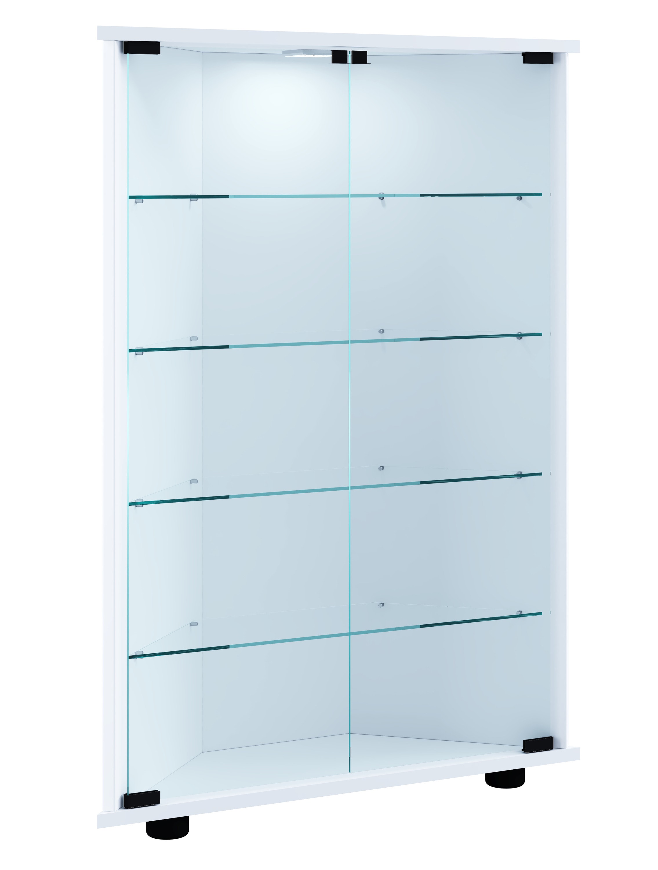VCM Glasvitrine Stehend Kavisa L - ESG-Sicherheitsglas H. 115 X B. 50 X T. 38 Cm, Moderne Standvitrine, Platzsparend