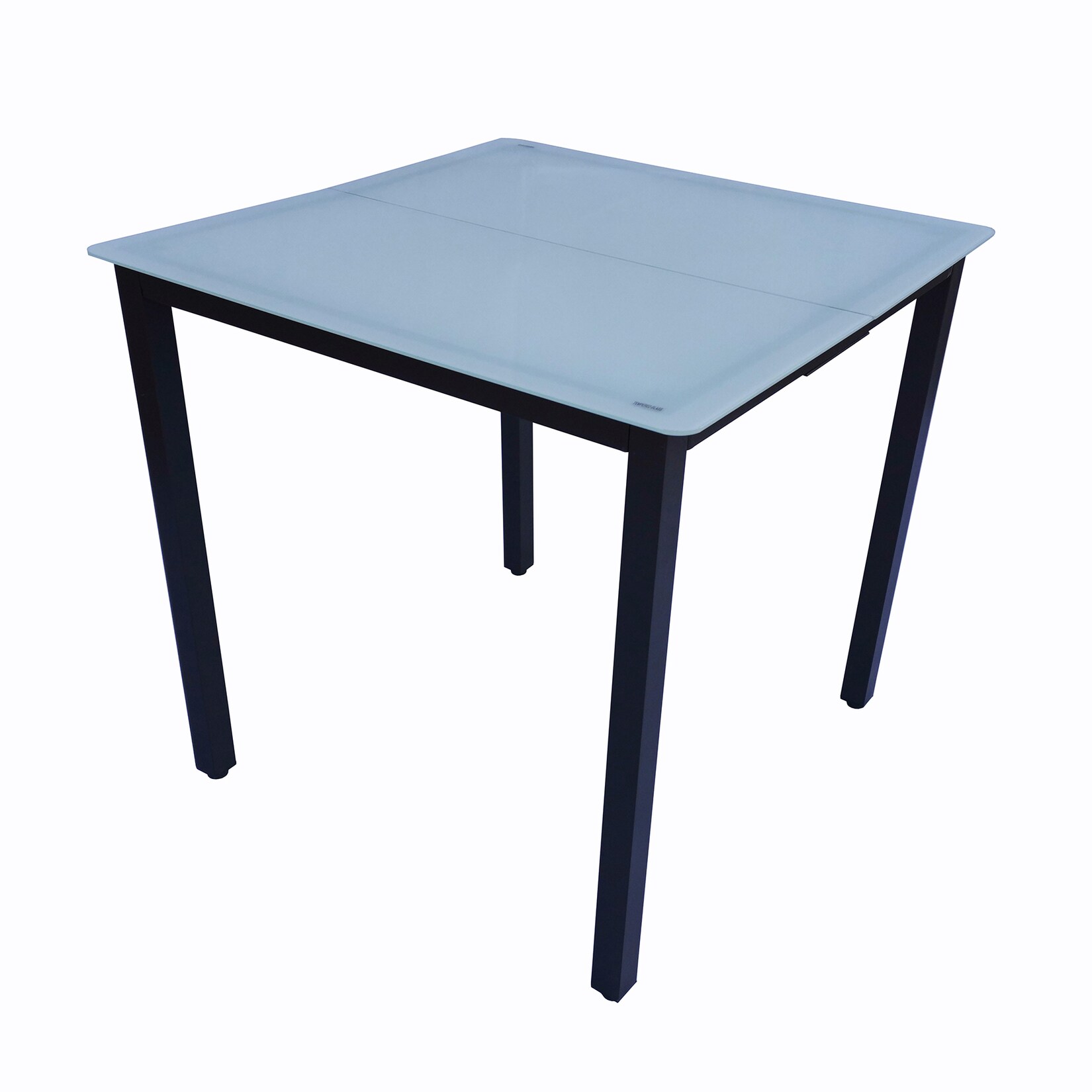Gartentisch aus Glas und Aluminium   Esstisch   ca. H. 73 x B. 80 x T. 80 cm   Anthrazit   Balkontisch Gartenmöbel