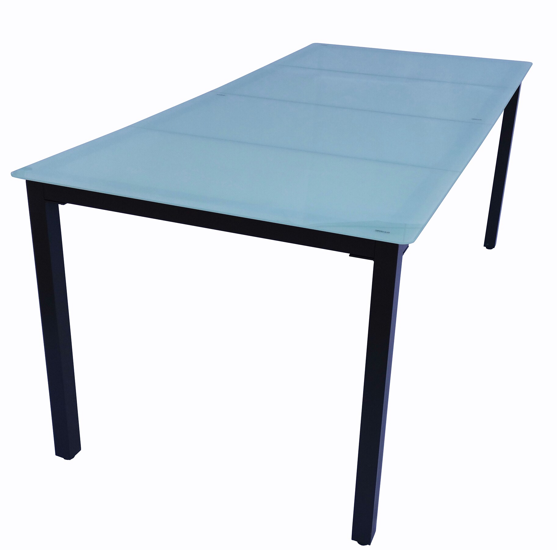 VCM Gartentisch aus Glas und Aluminium | Esstisch | ca. H. 73 x B. 140 x T. 80 cm | Anthrazit | Balkontisch Gartenm&ouml;bel - Bild 1