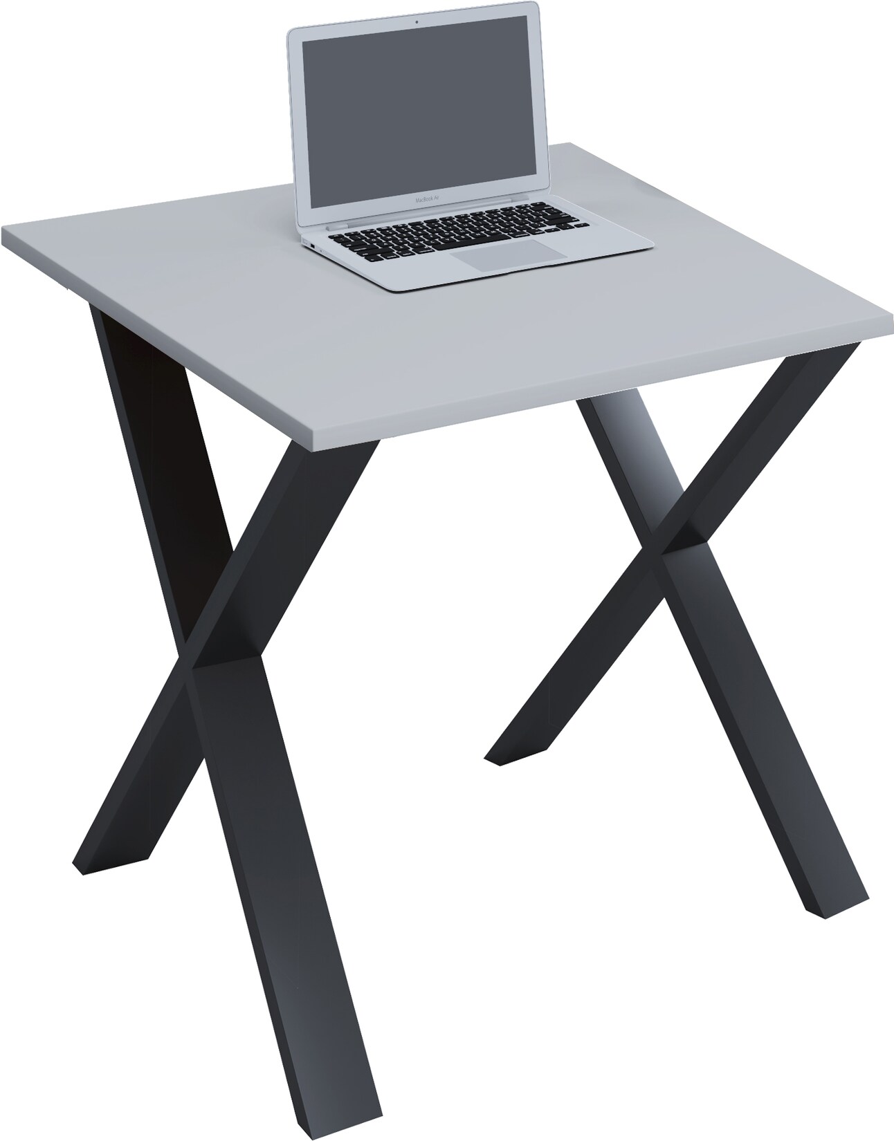 VCM Holz Schreibtisch H. 76 x B. 140 x T. 50 cm Computertisch schlicht Füße aus hochwertigem Metall Arbeitstisch Büromöbel - Lona X