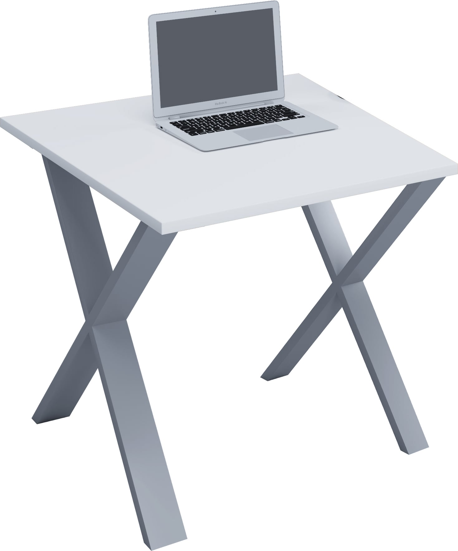 VCM Holz Schreibtisch | H. 76 x B. 80 x T. 80 cm | Computertisch schlicht | F&uuml;&szlig;e aus hochwertigem Metall | Arbeitstisch | B&uuml;rom&ouml;bel - Lona X - Bild 1