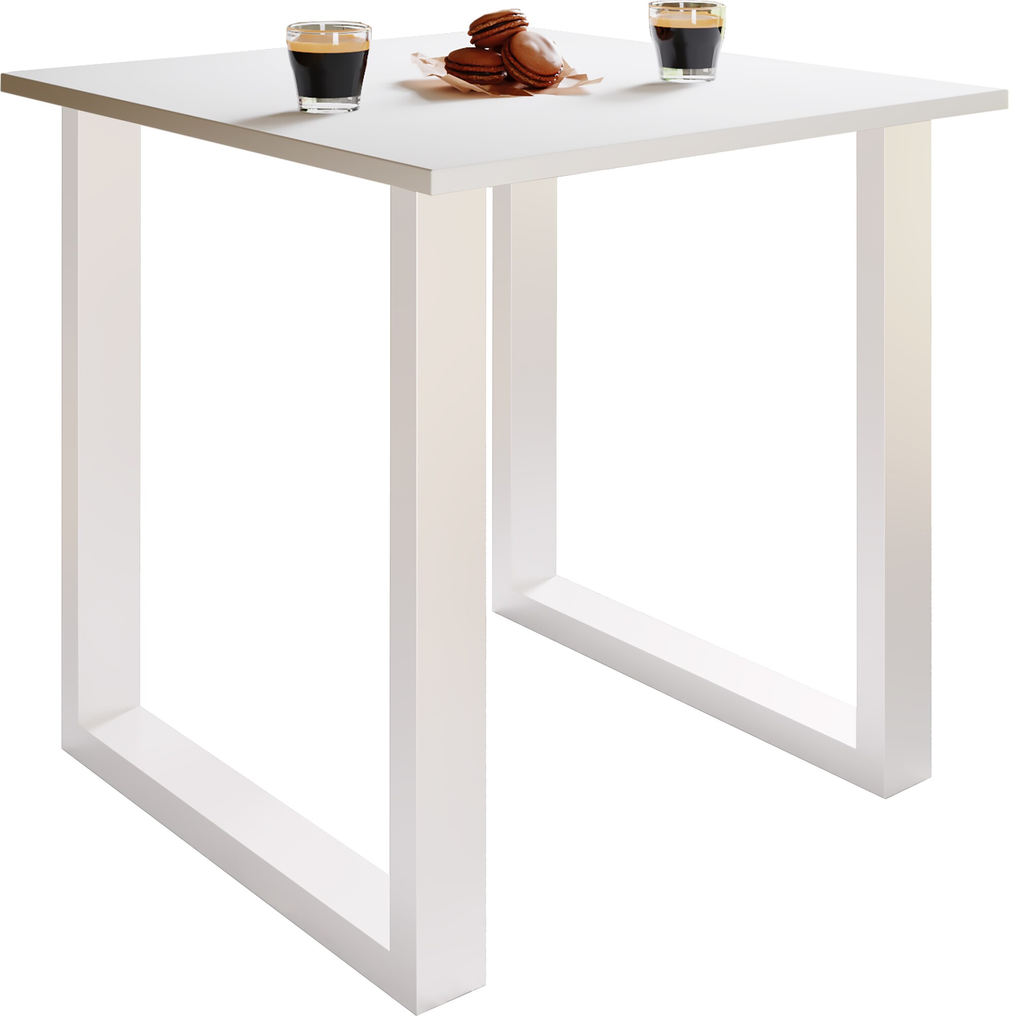 VCM Holz Schreibtisch | H. 76 x B. 80 x T. 80 cm | Computertisch schlicht | F&uuml;&szlig;e aus hochwertigem Metall | Arbeitstisch | B&uuml;rom&ouml;bel - Lona U - Bild 1