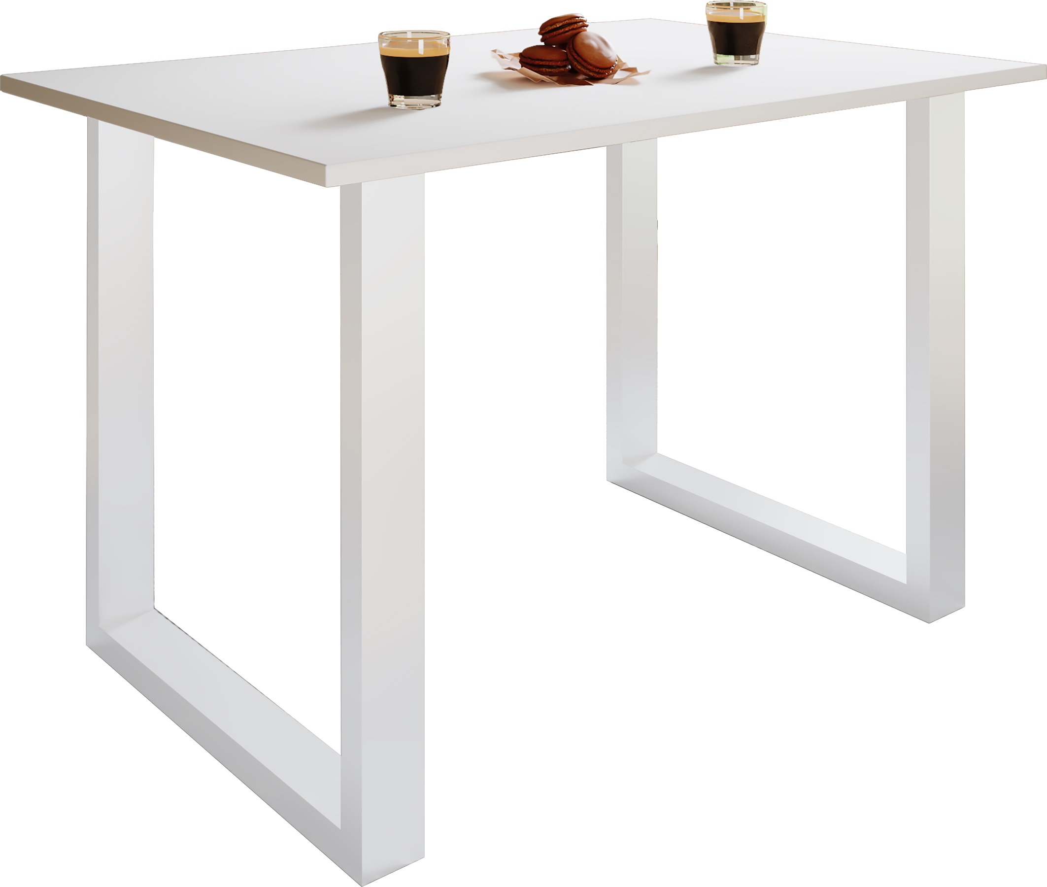 VCM Holz Schreibtisch | H. 76 x B. 140 x T. 80 cm | Computertisch schlicht | F&uuml;&szlig;e aus hochwertigem Metall | Arbeitstisch | B&uuml;rom&ouml;bel - Lona U - Bild 1