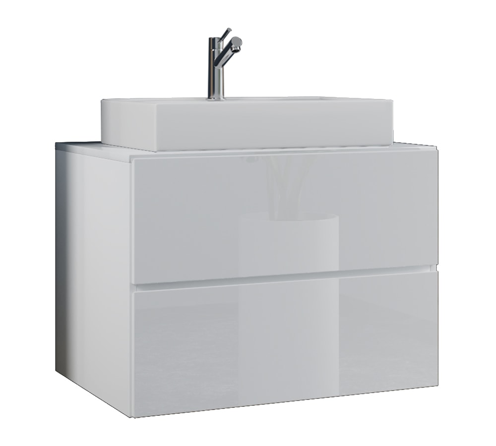VCM 2-tlg. Waschplatz Waschtisch | Waschbecken Unterschrank Breite 80 cm | Badm&ouml;bel Set mit Schubladen | Lendas - Bild 1