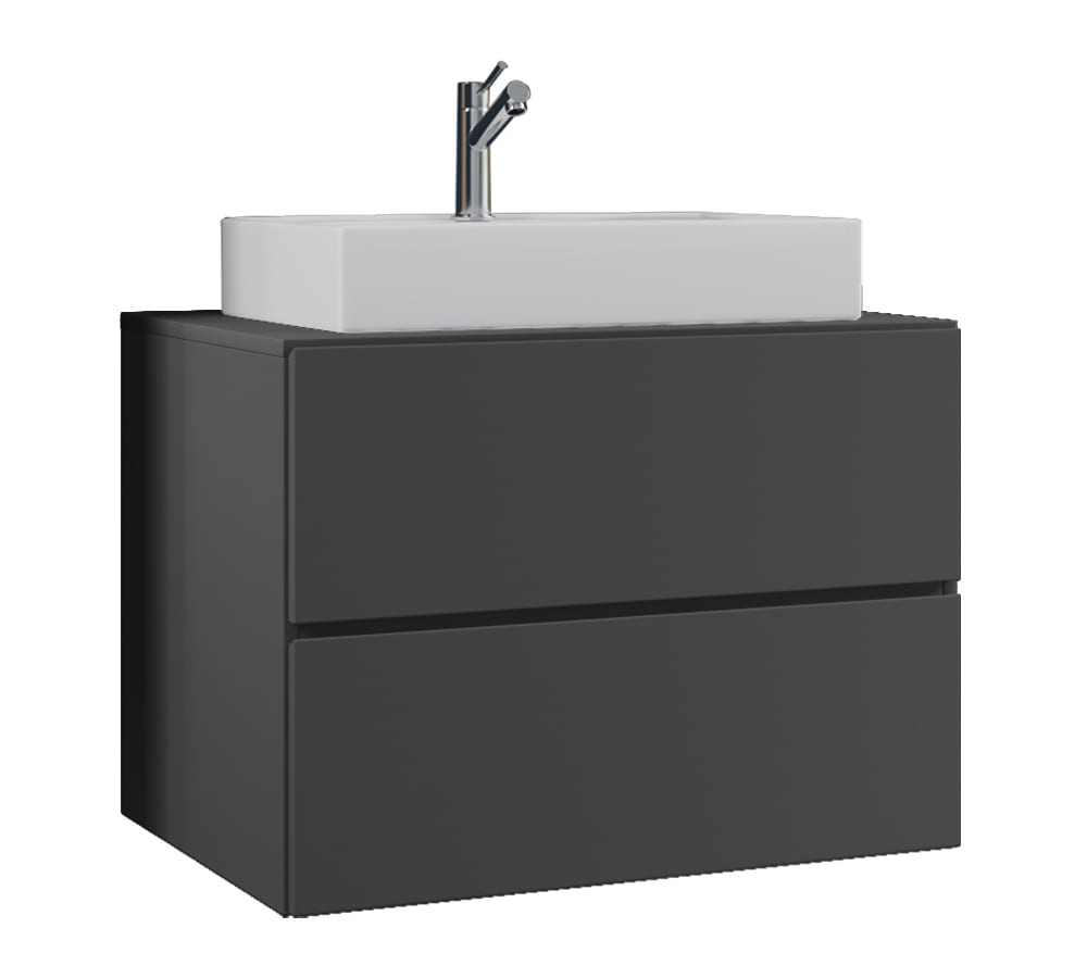 VCM 2-tlg. Waschplatz Waschtisch | Waschbecken Unterschrank Breite 80 cm | Badm&ouml;bel Set mit Schubladen | Lendas - Bild 1