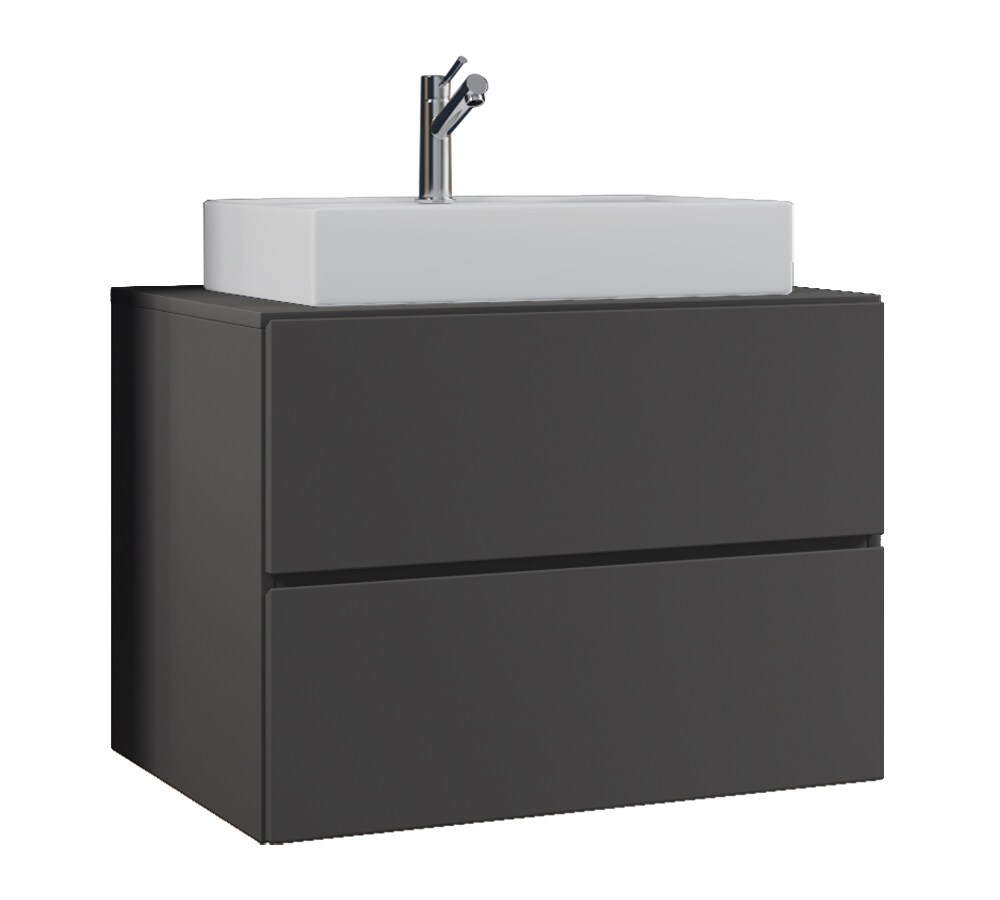 VCM 2-tlg. Waschplatz Waschtisch Waschbecken Unterschrank Breite 80 cm Badmöbel Set mit Schubladen Lendas