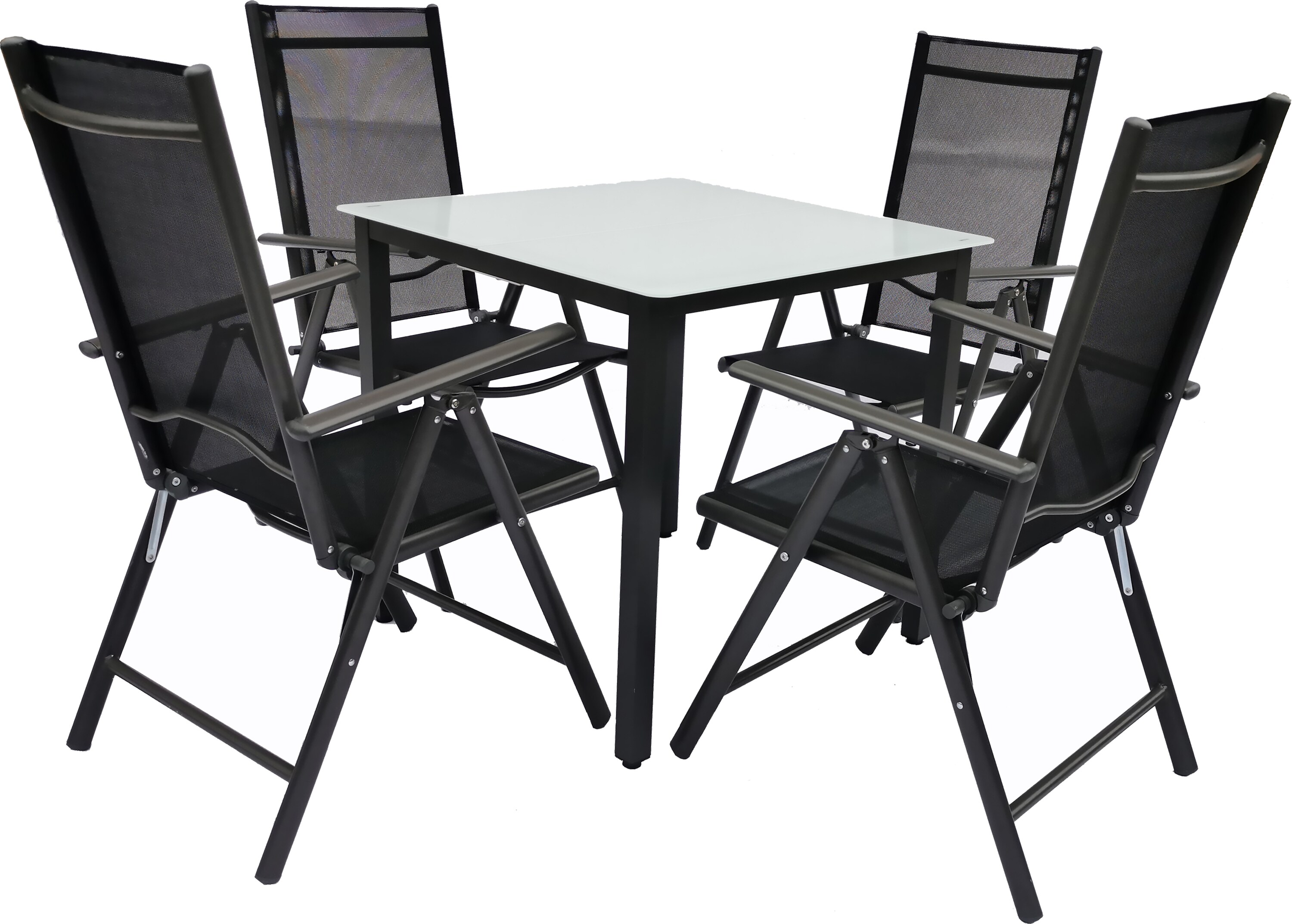 VCM 3 tlg. Gartenm&ouml;bel Set | Sitzgruppe Essgruppe | 1x Tisch, 2x St&uuml;hle | Tisch Ma&szlig;e ca. H. 76 x B. 80 x T. 80 cm | St&uuml;hle 80 MA - Bild 1