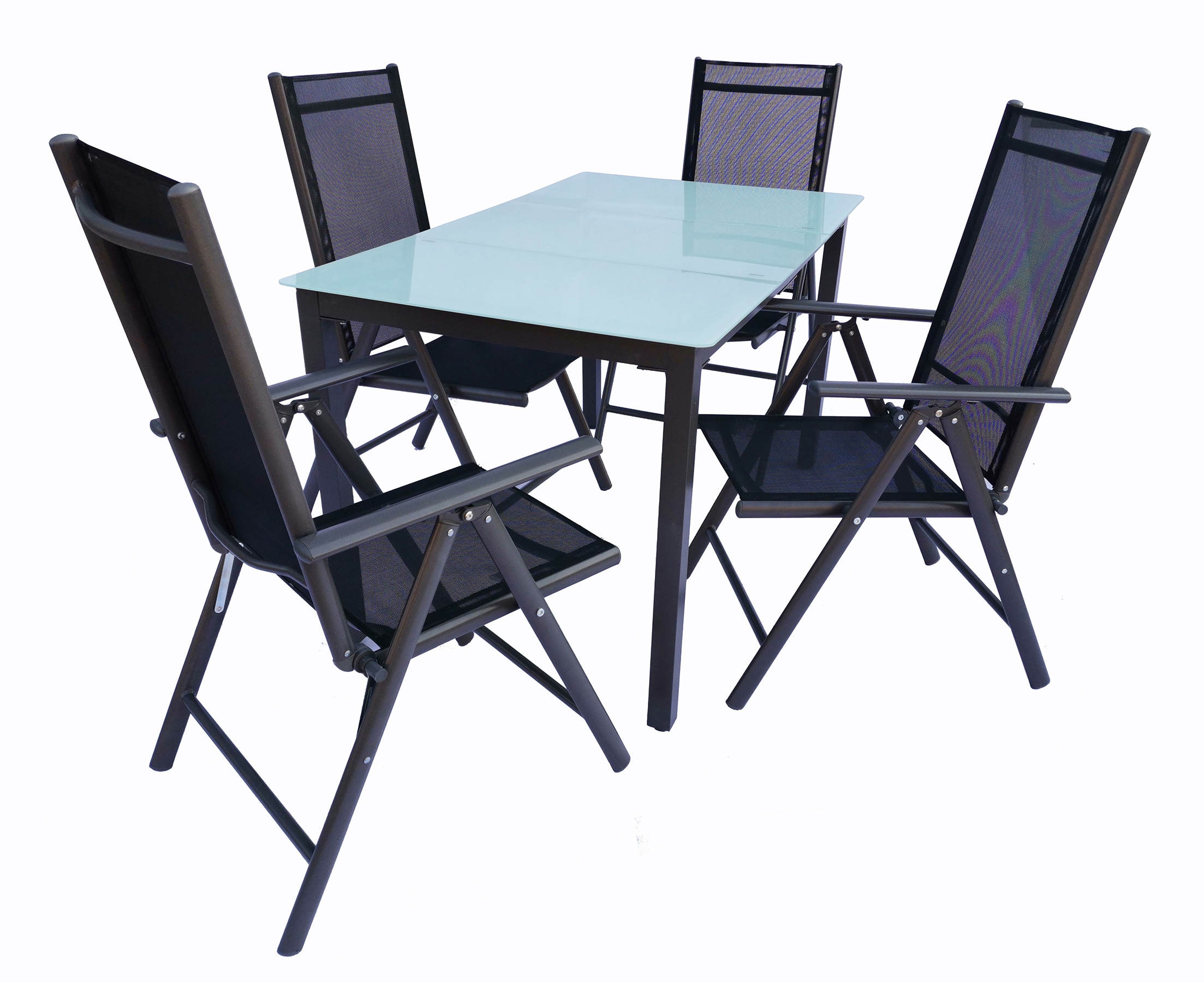 VCM 5 tlg. Gartenm&ouml;bel Set | Sitzgruppe Essgruppe | 1x Tisch, 4x St&uuml;hle | Tisch Ma&szlig;e ca. H. 76 x B. 140 x T. 80 cm | St&uuml;hle 140 MA - Bild 1