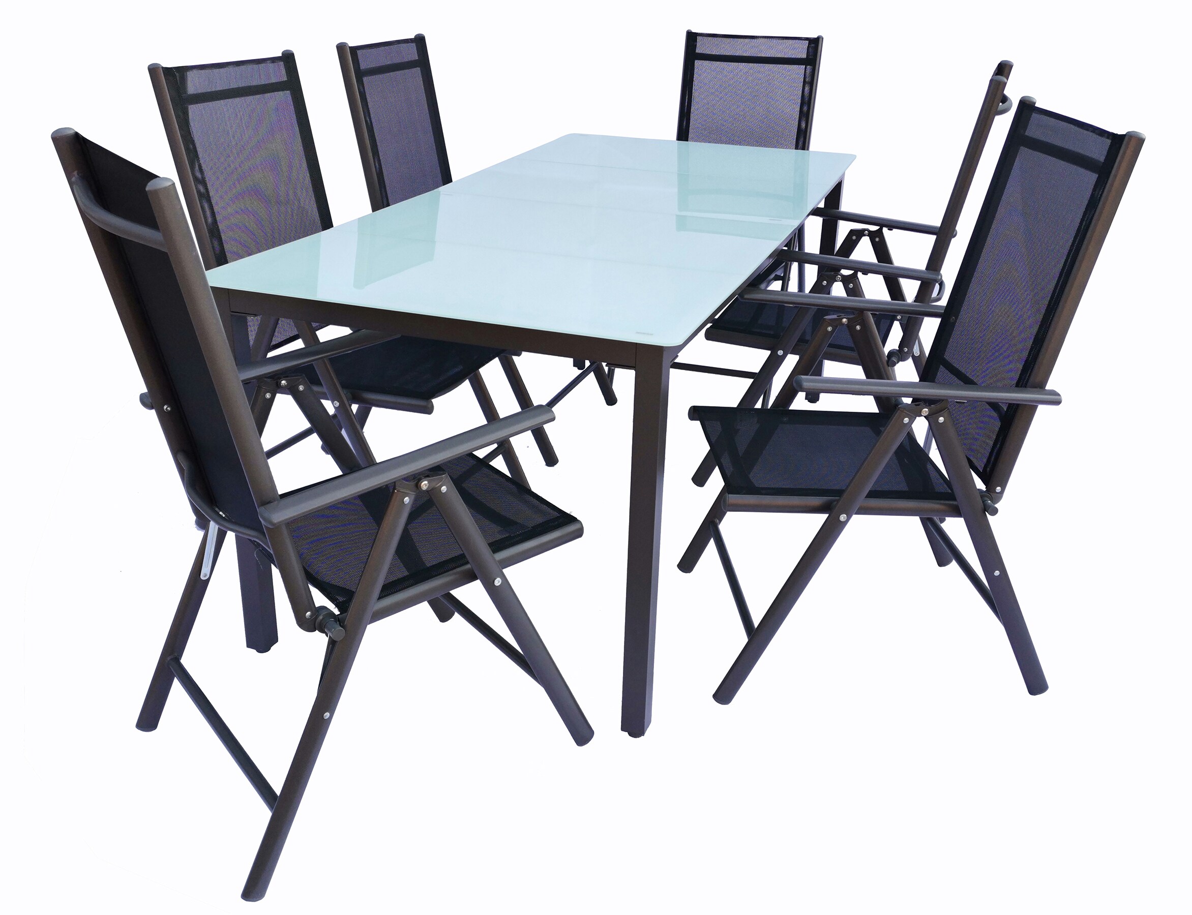 VCM 7 tlg. Gartenm&ouml;bel Set | Sitzgruppe Essgruppe | 1x Tisch, 4x St&uuml;hle | Tisch Ma&szlig;e ca. H. 76 x B. 189 x T. 90 cm | St&uuml;hle 189 MA - Bild 1