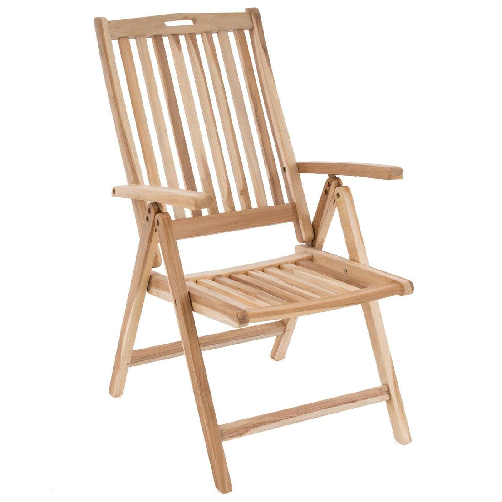 VCM Gartenstuhl Hochlehner Klappstuhl | Holz Teak | Outdoor | Ma&szlig;e .110 x 56 x 75 cm - Bild 1