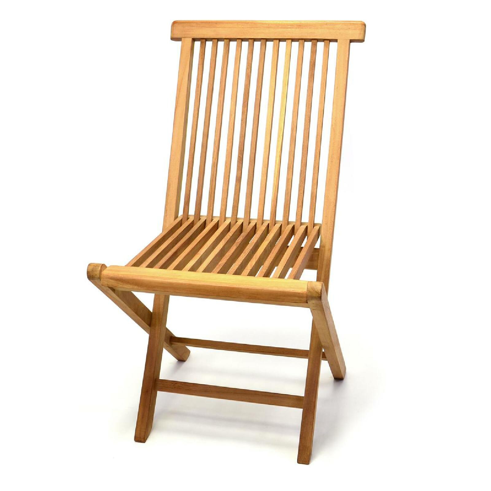 VCM Gartenstuhl Teak Holz klappbar massiv Holzstuhl Balkonstuhl behandelt Maße B. 46x H. 89x T. 62cm