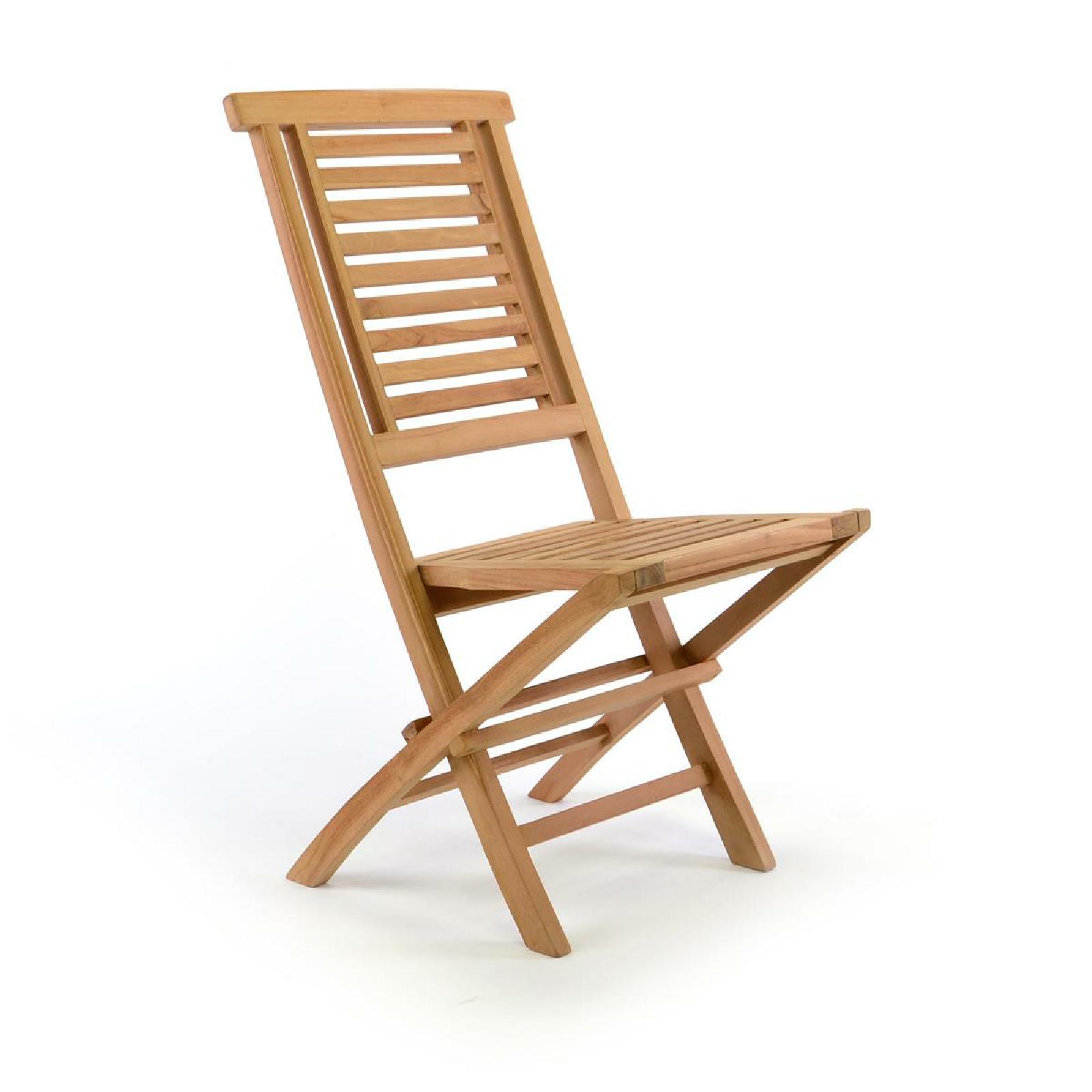 VCM Klappstuhl Gartenstuhl | massiv  | klappbar | Teak Holz | behandelt | Ma&szlig;e B. 42x H.  98x T. 43cm - Bild 1