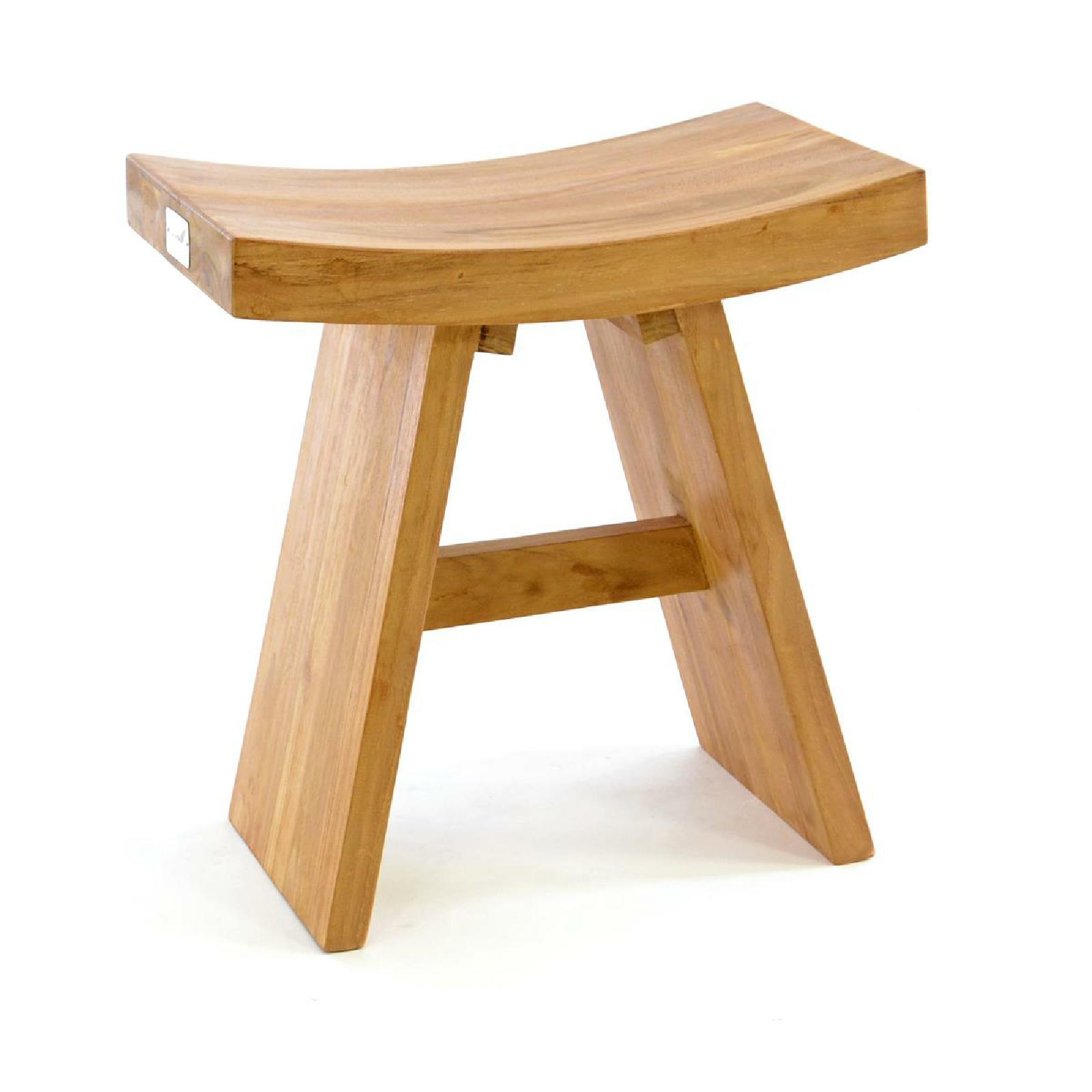VCM Hocker | behandeltem Teakholz Sitzhocker Holzhocker | Ma&szlig;e B. 45cm x H. 47cm x T. 29cm - Bild 1
