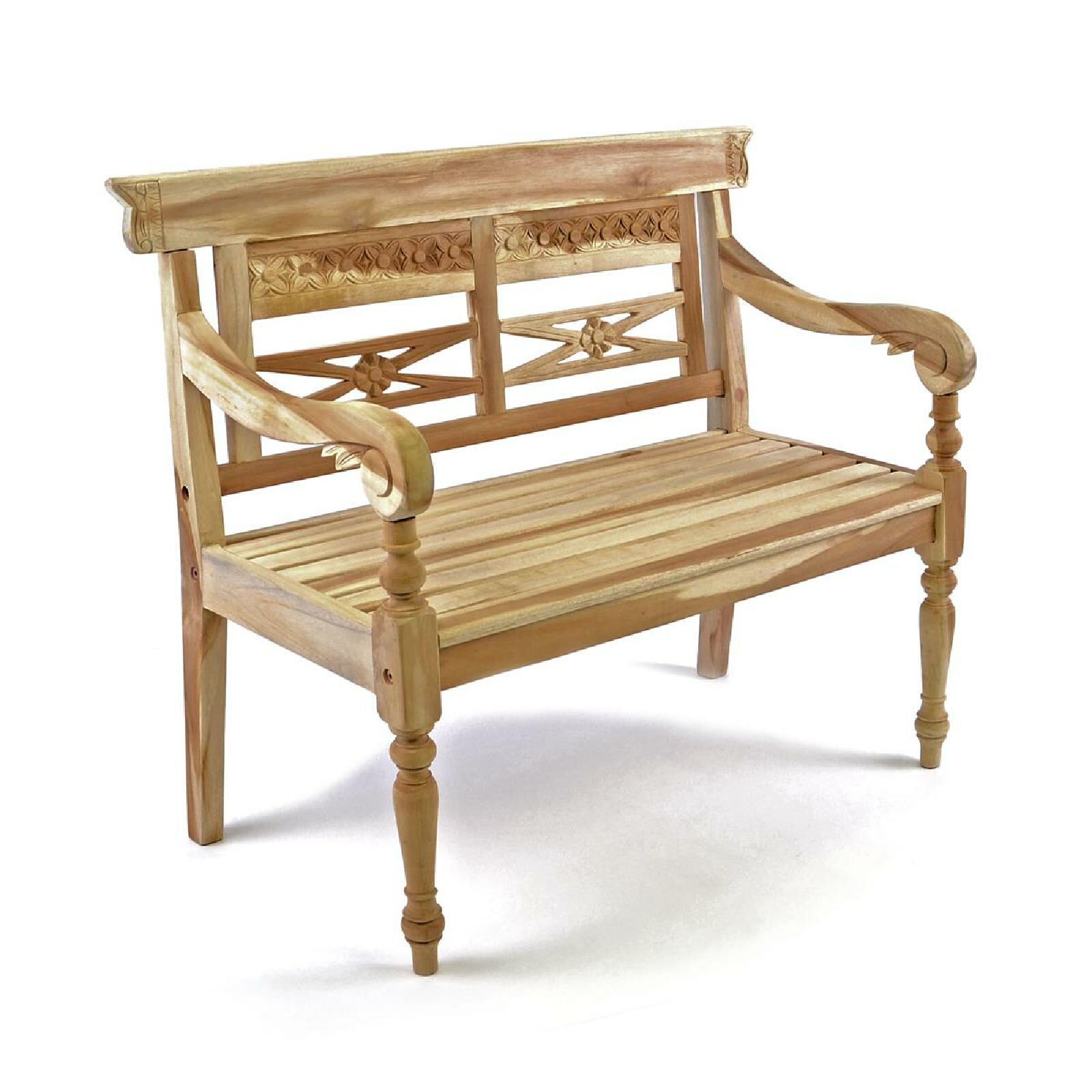 VCM 2-Sitzer Kinderbank Gartenbank   antik   hochwertig Teak Holz natur   Maße L. 80cm x B. 40cm x H. 64 cm | 04051814388811