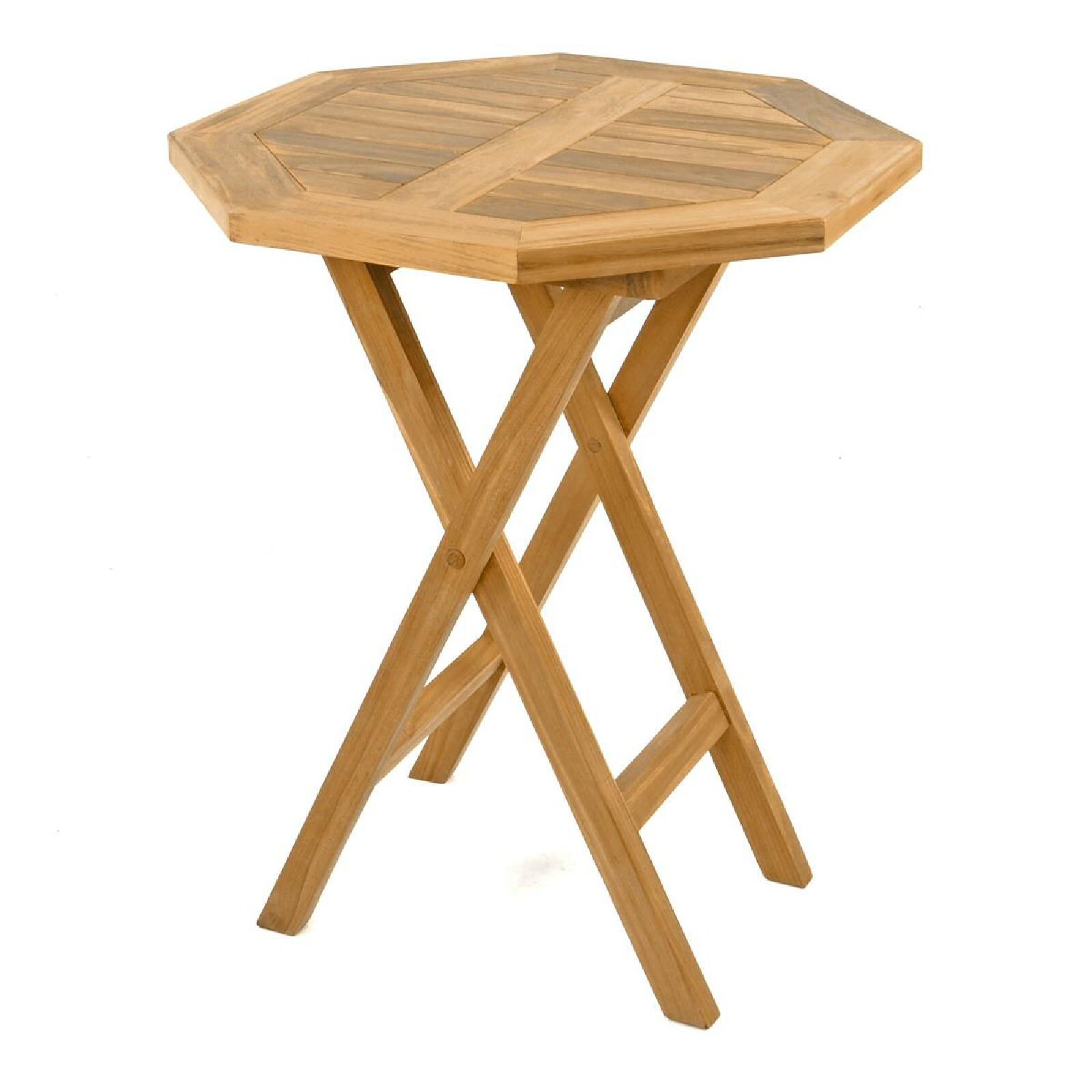 VCM Klapptisch   Beistelltisch klappbar   Gartentisch Teakholz   Balkontisch   Achteckig Ø 60cm | 04051814388828