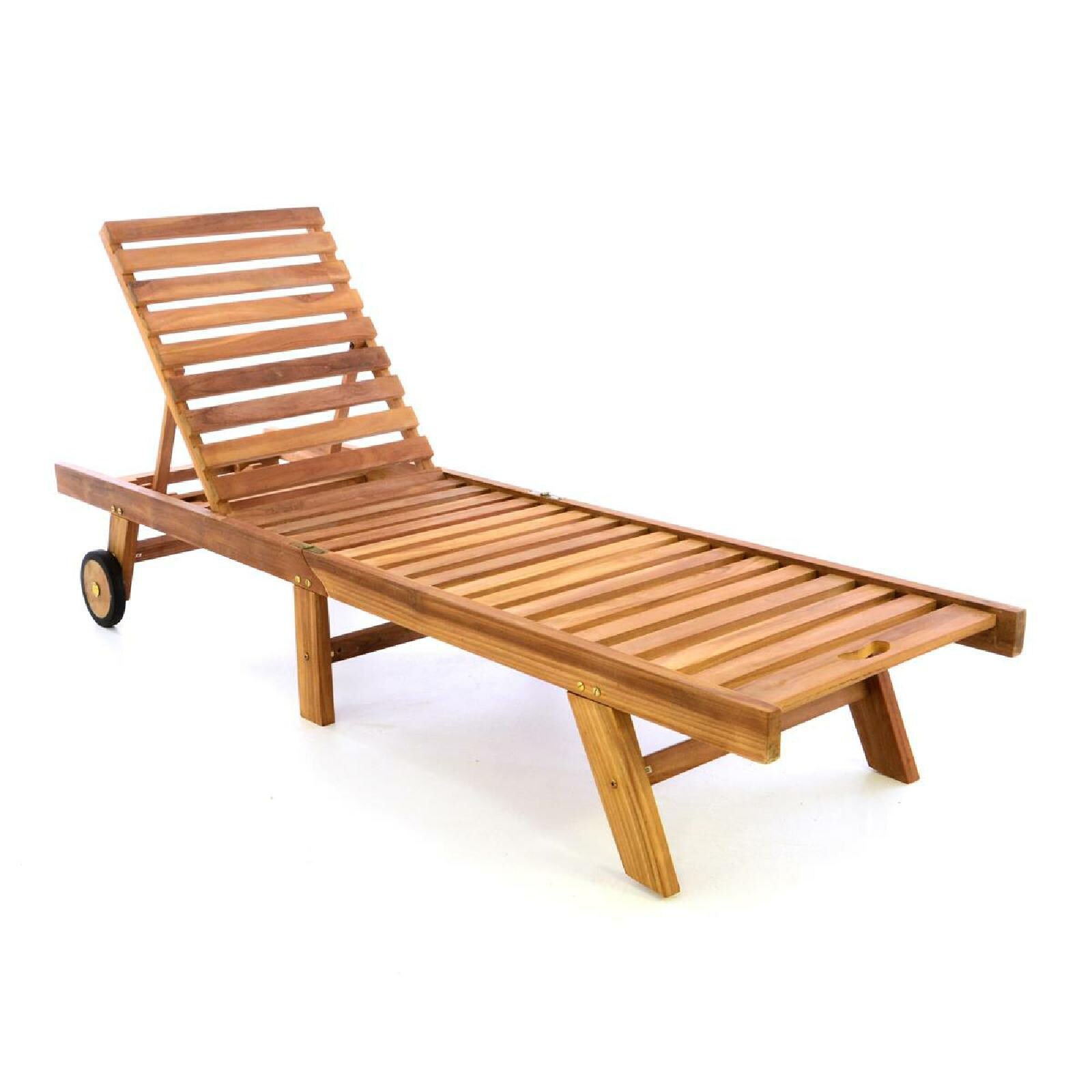 VCM Sonnenliege   Gartenliege   200x57x34cm   Liegestuhl Teakholz   klappbar | 04051814388903