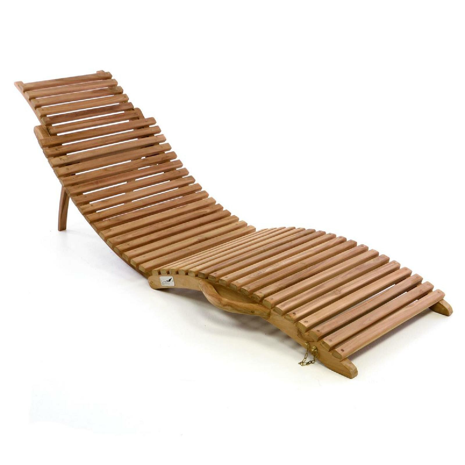 VCM Sonnenliege Gartenliege 160x50x7cm Liegestuhl Teakholz klappbar Faltliege