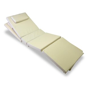 VCM 2er Liegenauflage Polster für Gartenliege | 4 Segmente Kopfkissen | Creme - Bild 1